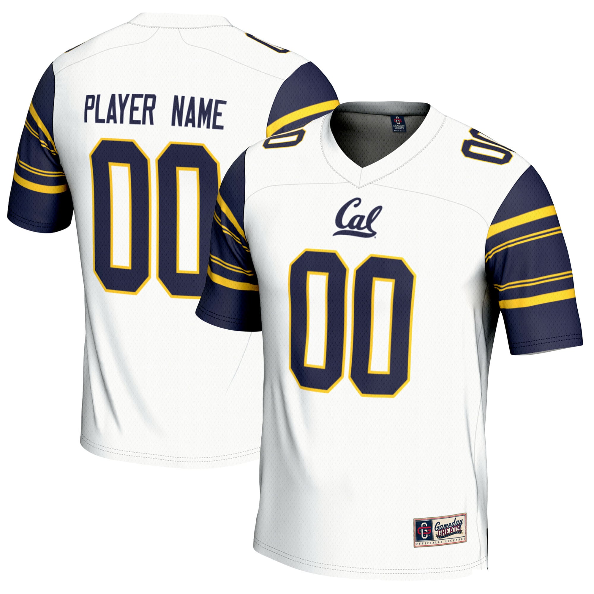 Cal Bears Youth Football Jersey White - front and back view