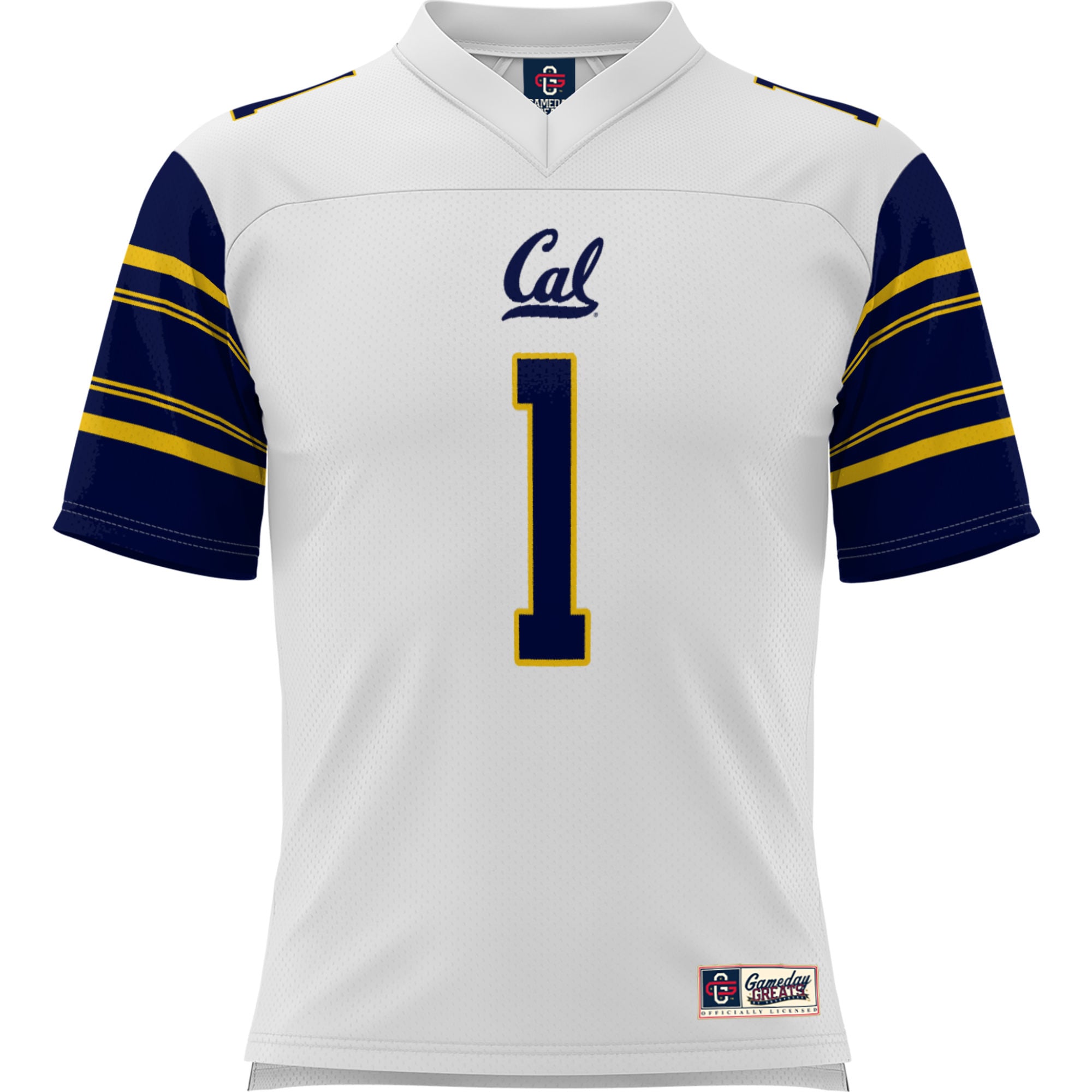 #1 Cal Bears Youth Football Jersey White - front view