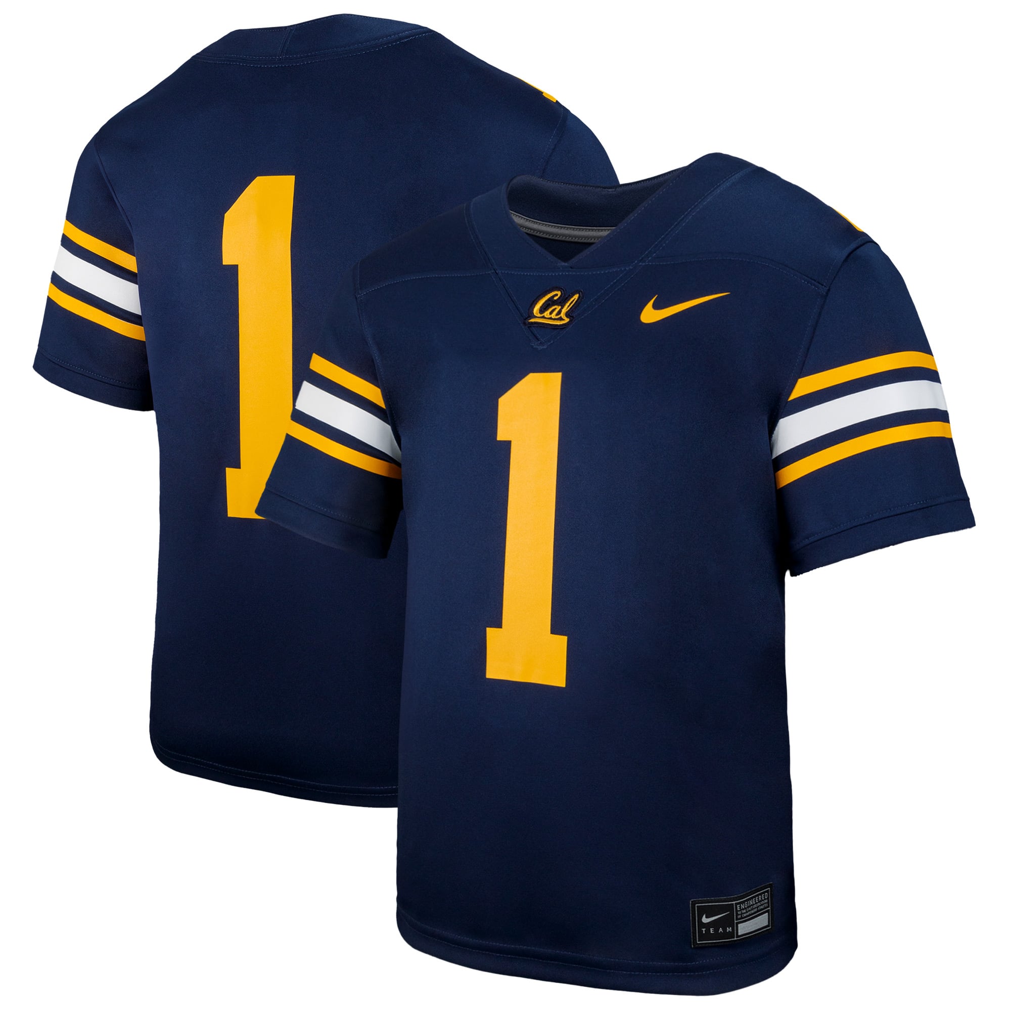 #1 Cal Bears Youth Jersey Navy - front and back view