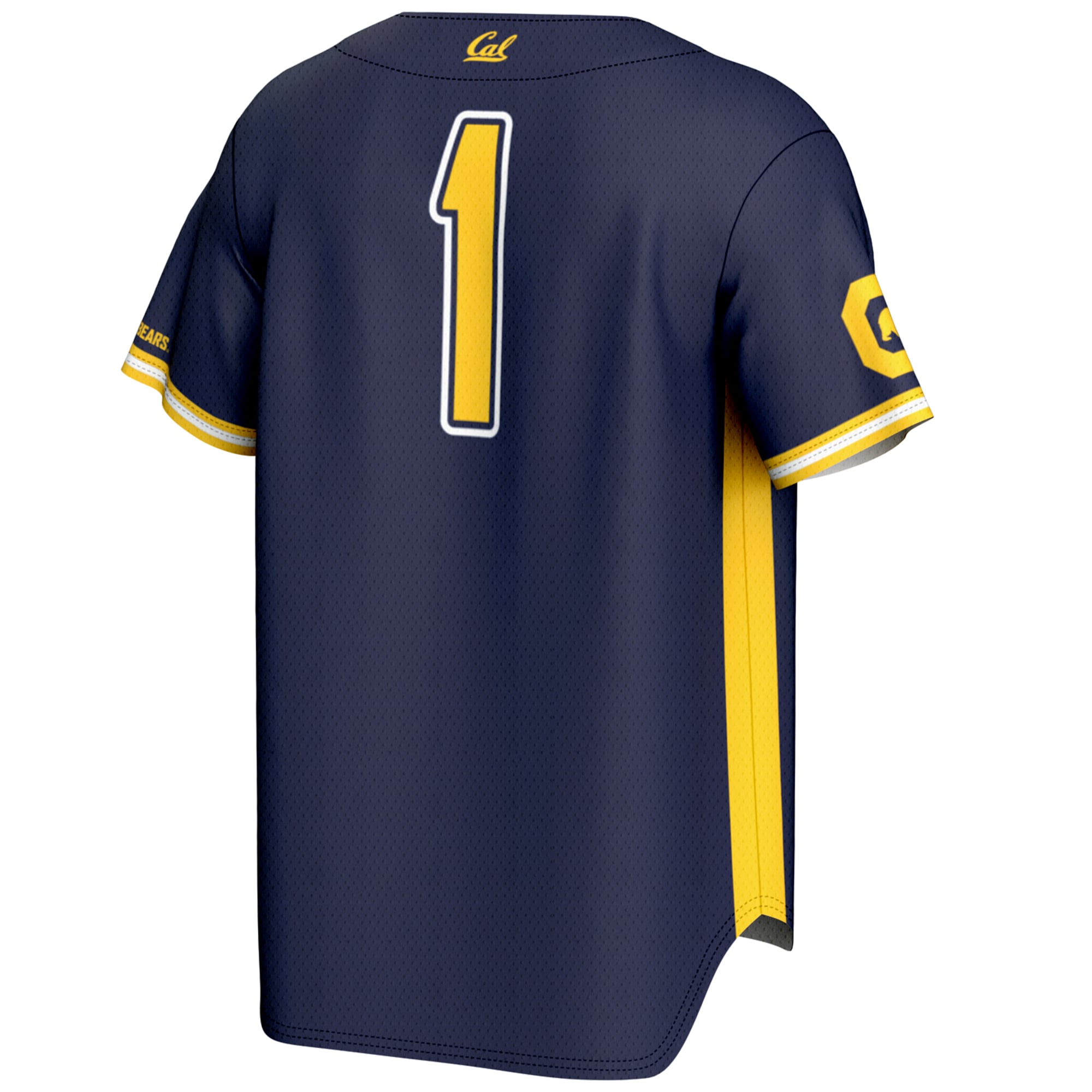 #1 Cal Bears Youth Lightweight Baseball Jersey Navy - back view