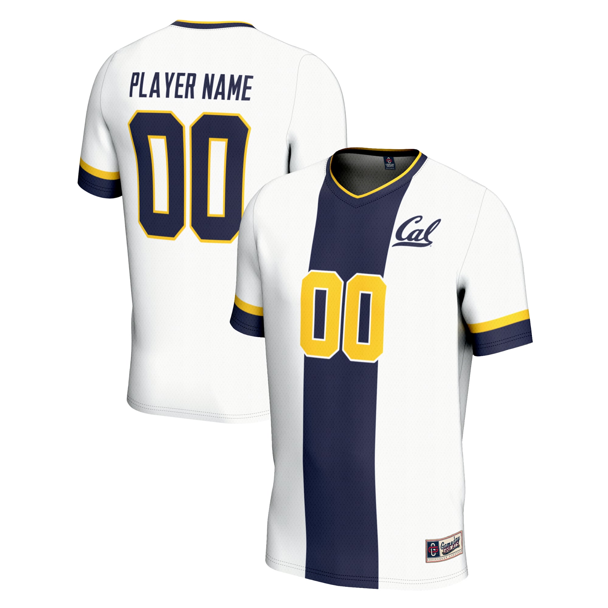 Cal Bears Youth Lightweight Soccer Jersey White - front and back view