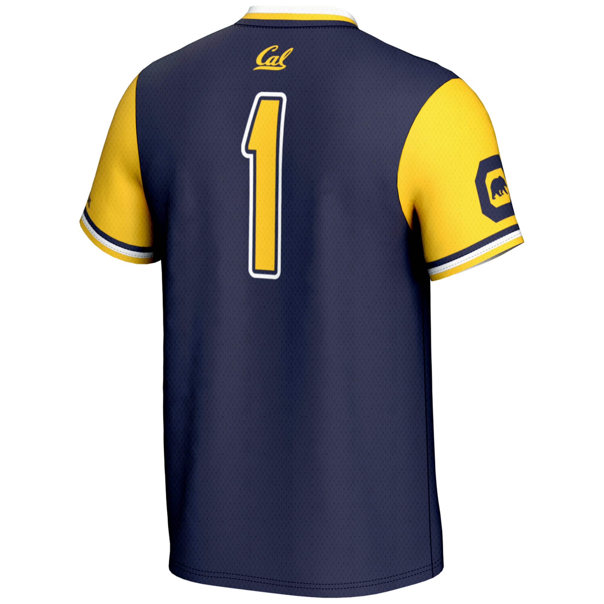 #1 Cal Bears Youth Lightweight Softball Jersey Navy - back view