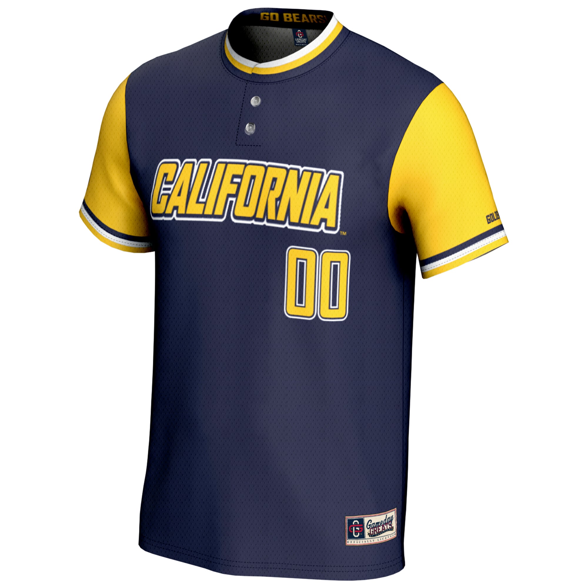 Cal Bears Youth Lightweight Softball Jersey Navy - front view