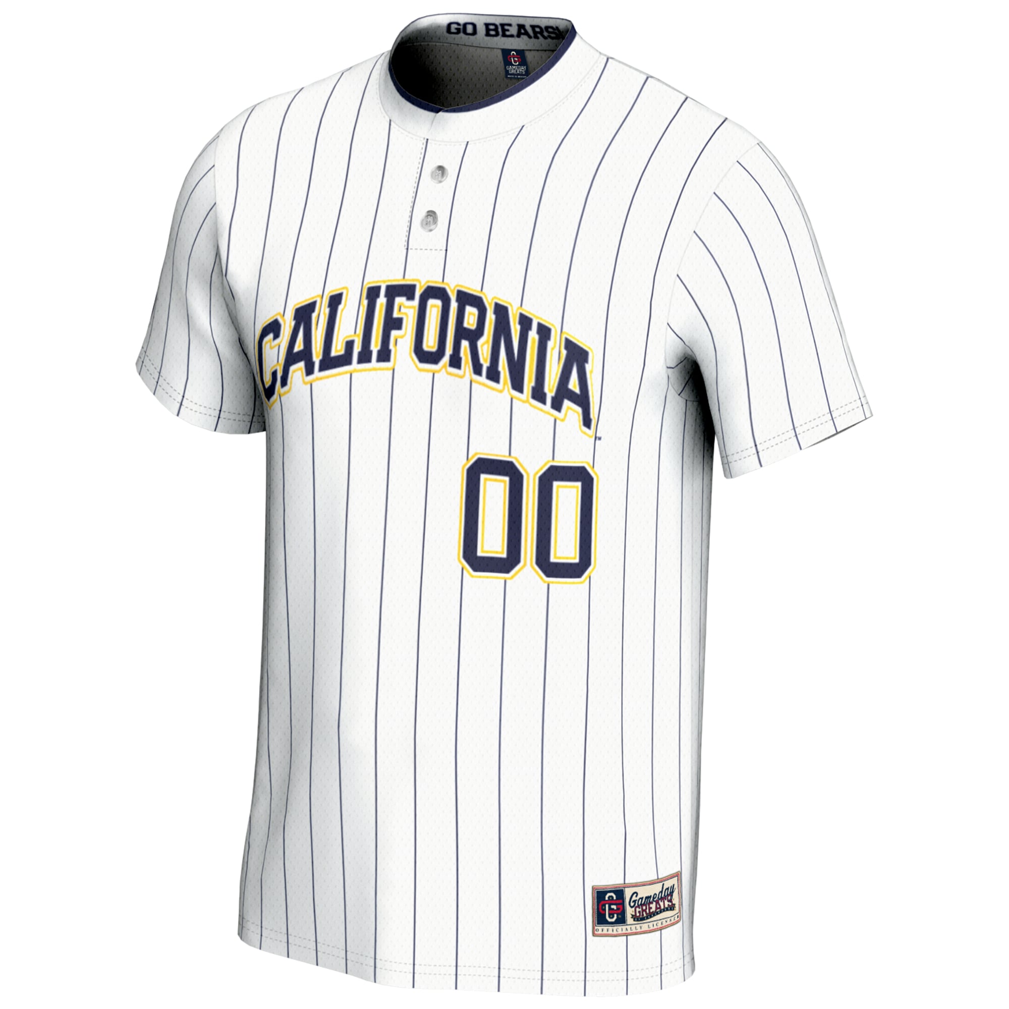 Cal Bears Youth Lightweight Softball Jersey White - front view