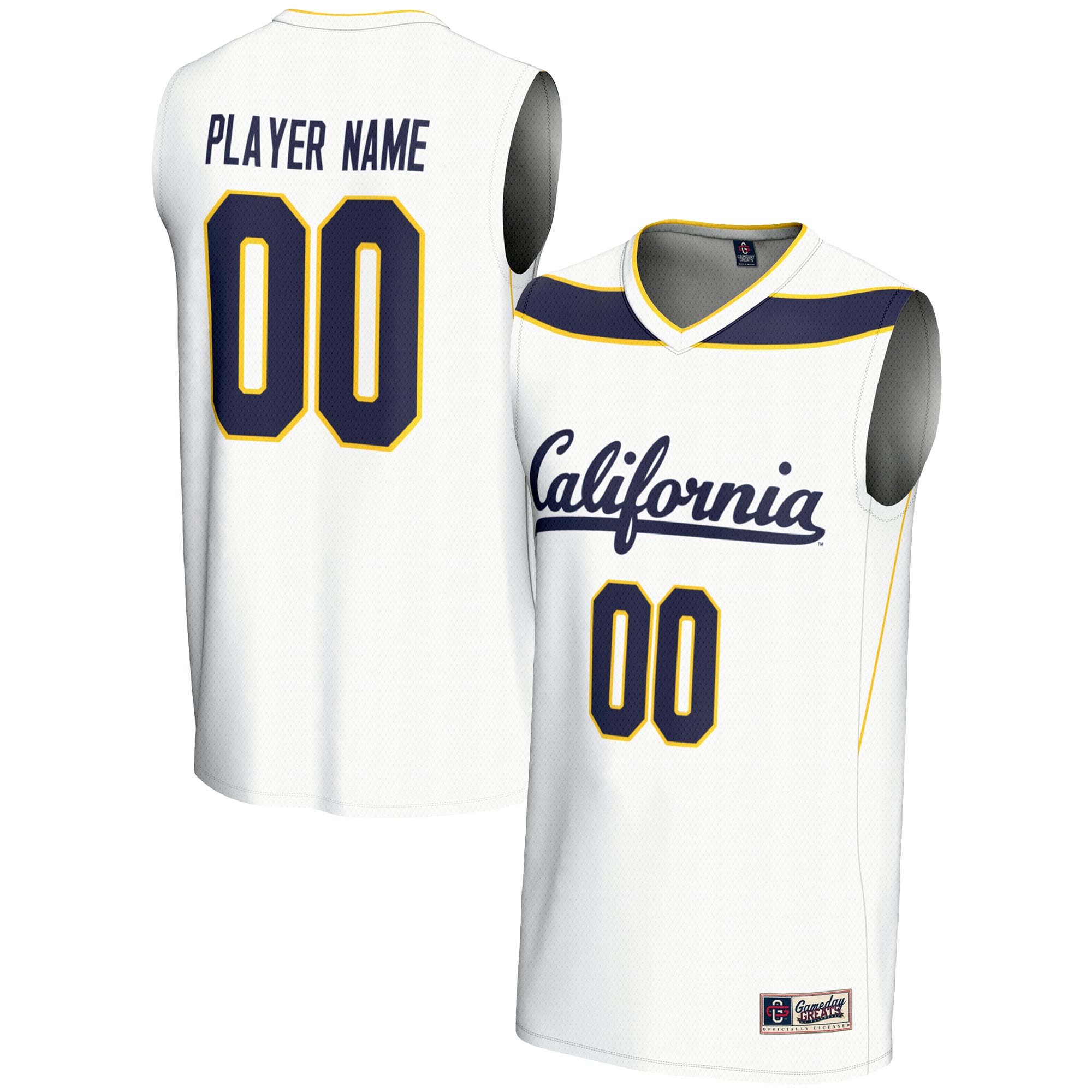 Cal Bears Youth Lightweight Women's Basketball Jersey White - front and back view