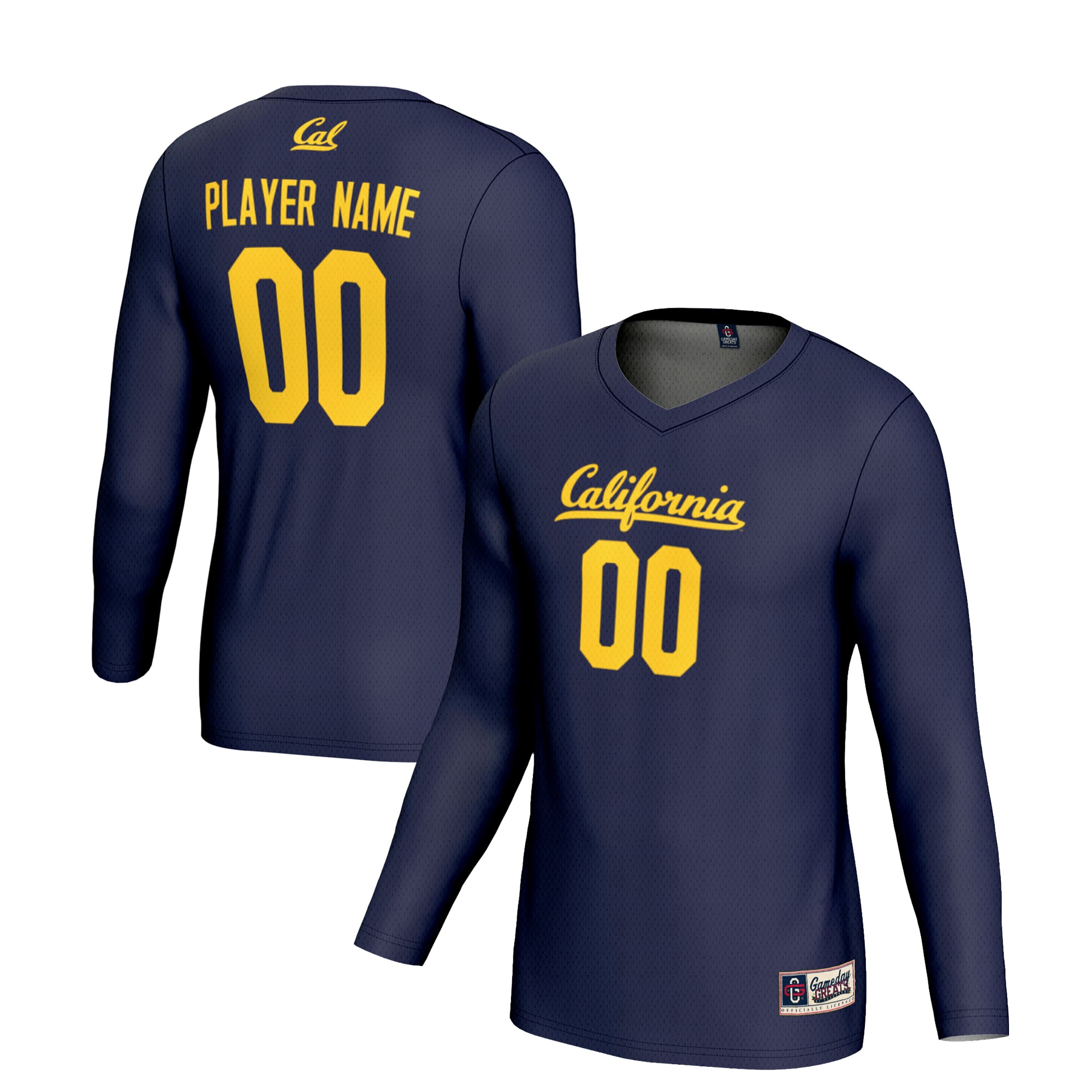 Cal Bears Youth Lightweight Women's Volleyball Jersey Navy - front and back view