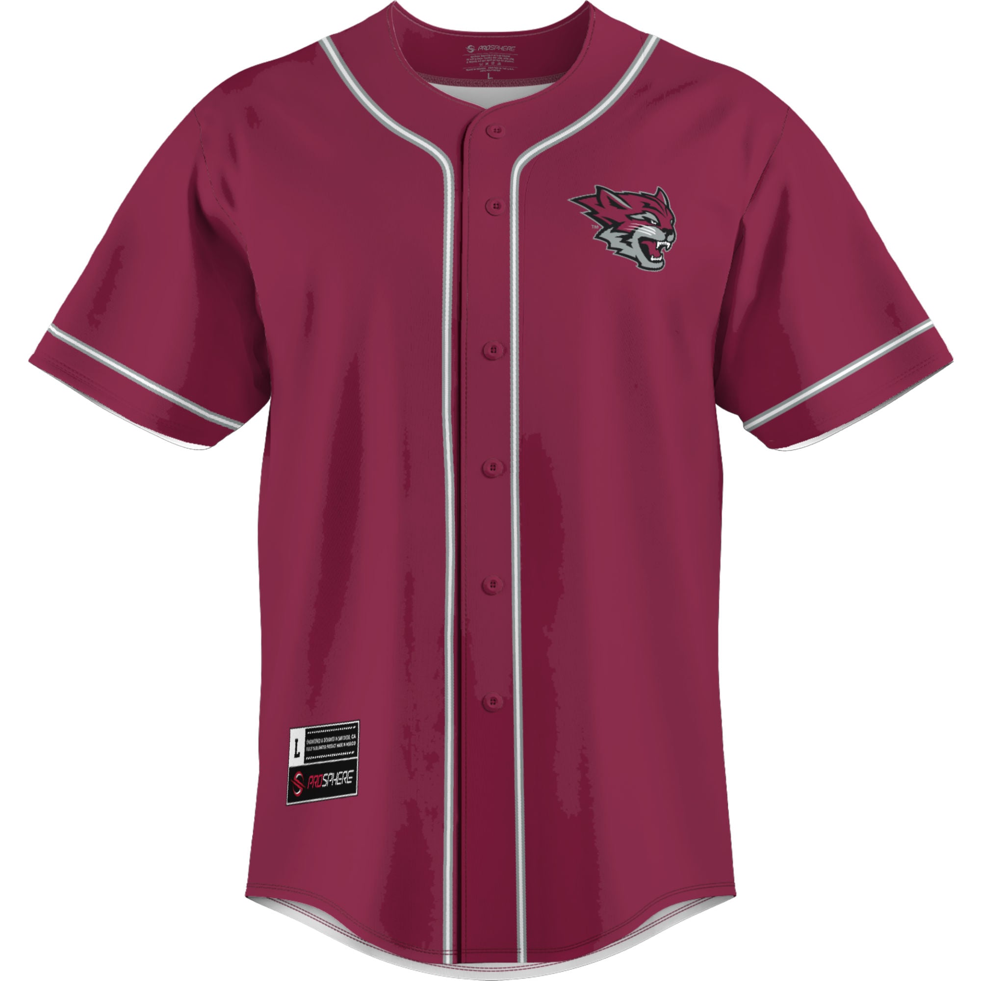 Cal State Chico Wildcats Lightweight Baseball Jersey Cardinal - front view