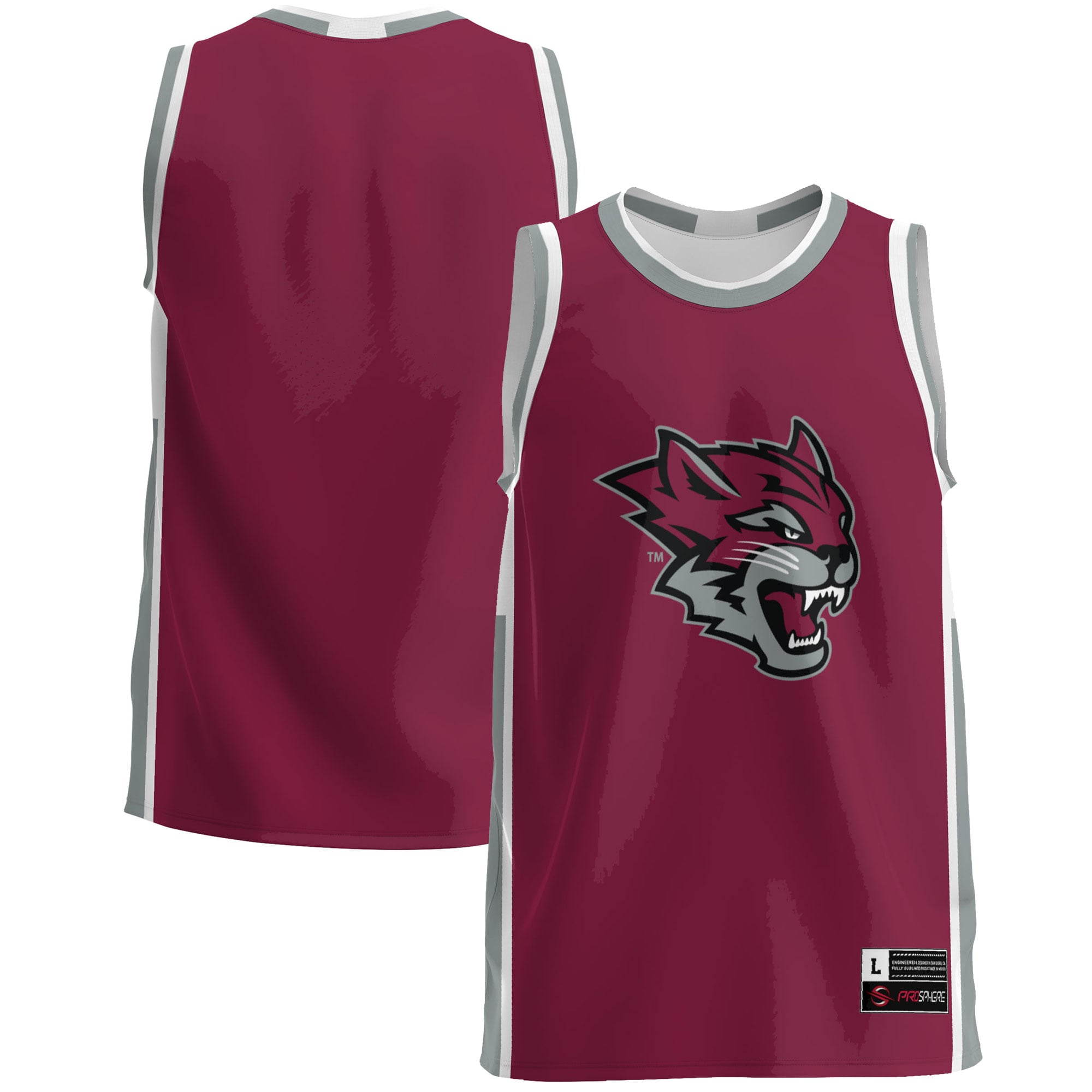 Cal State Chico Wildcats Lightweight Basketball Jersey Cardinal - front and back view