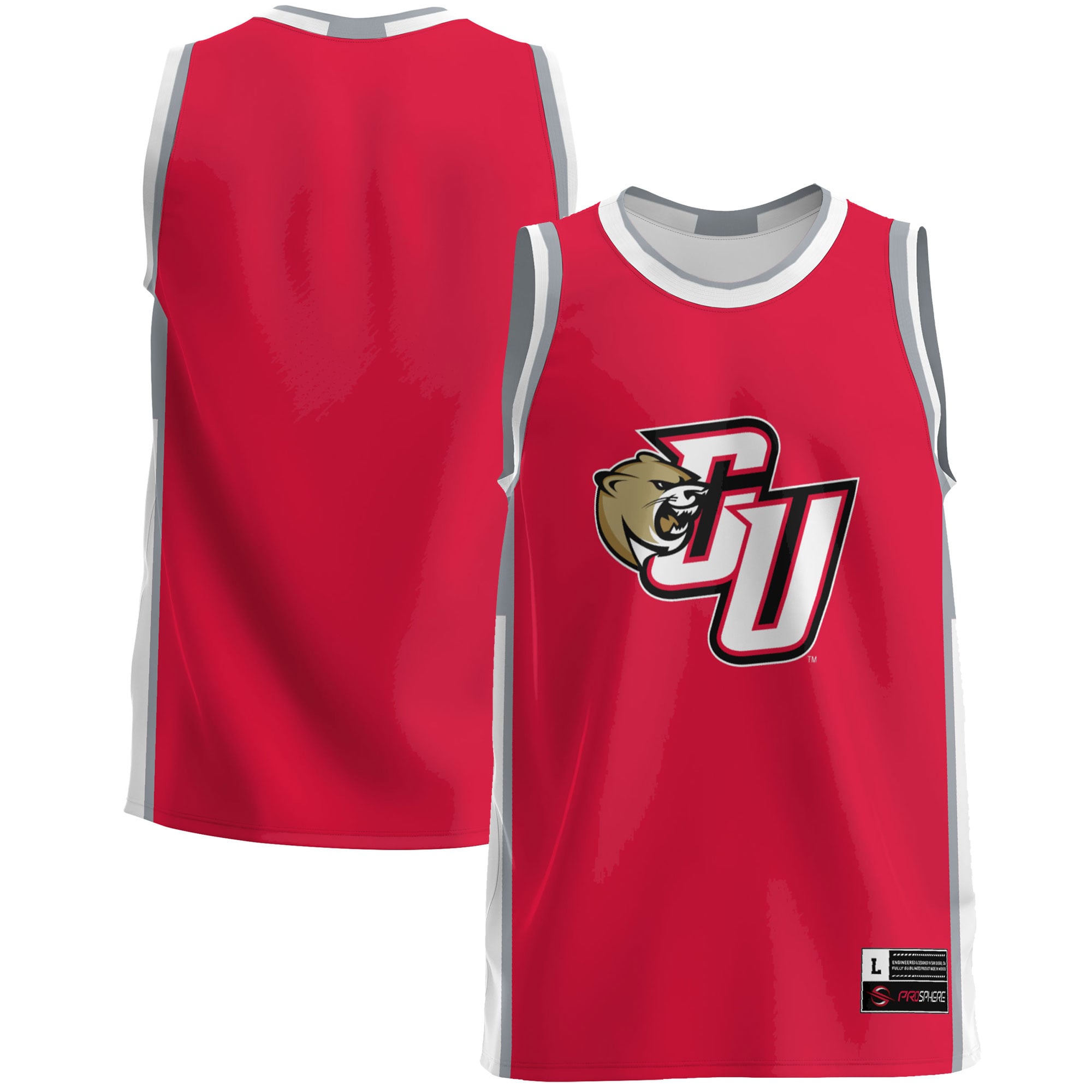 Caldwell Cougars Lightweight Basketball Jersey Red - front and back view