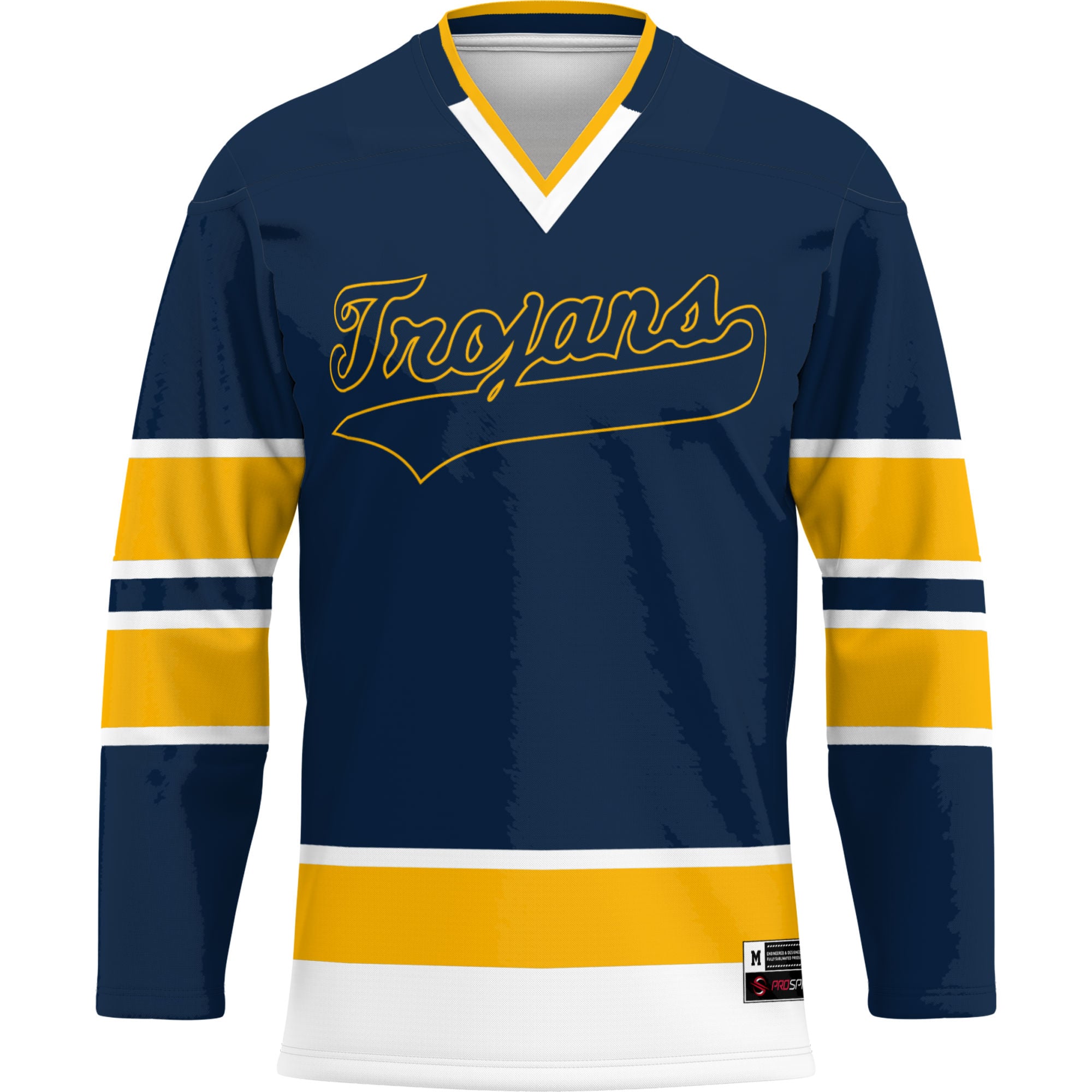 Central Alabama Community College Trojans Youth Hockey Jersey Navy - front view