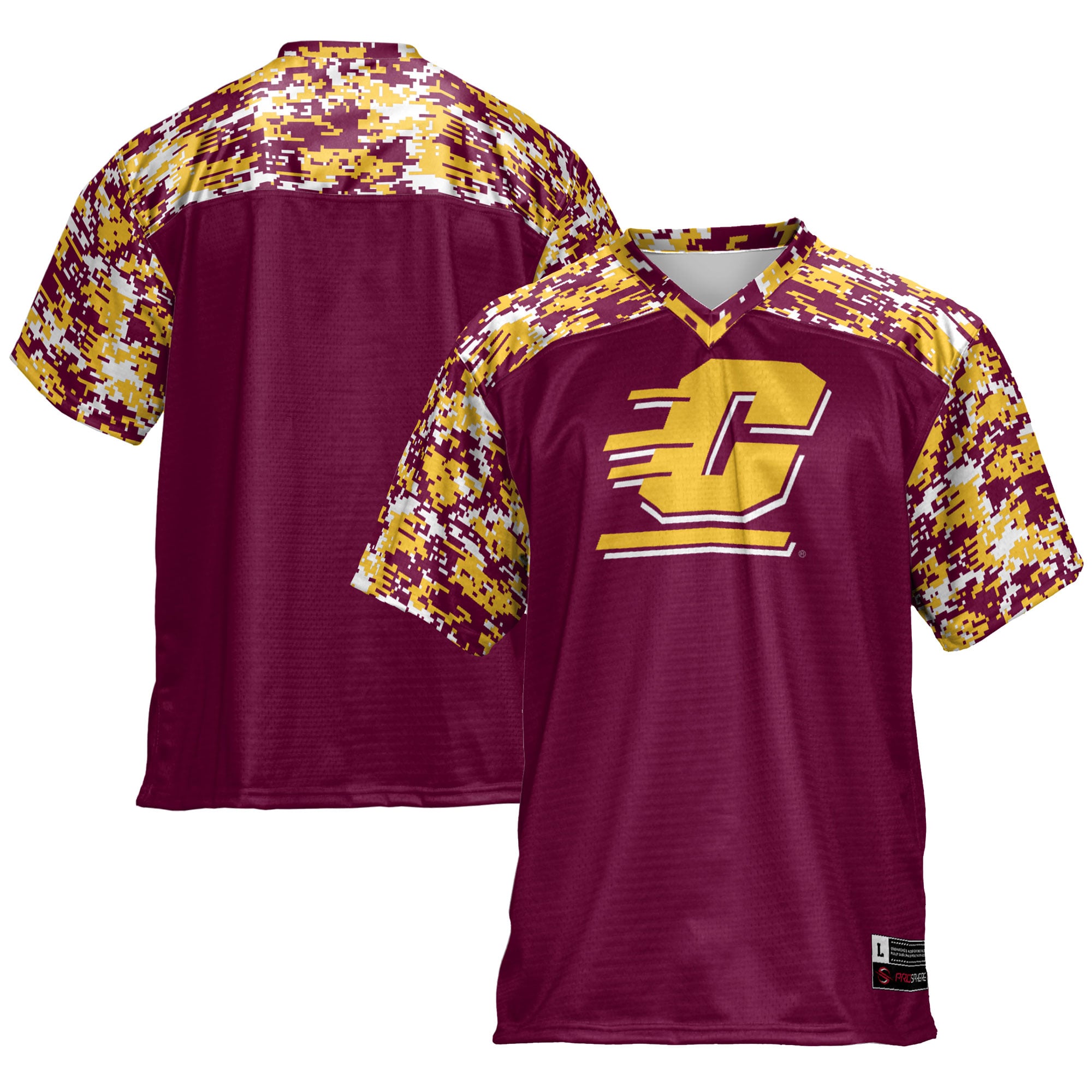 Central Michigan Chippewas Football Jersey Maroon - front and back view