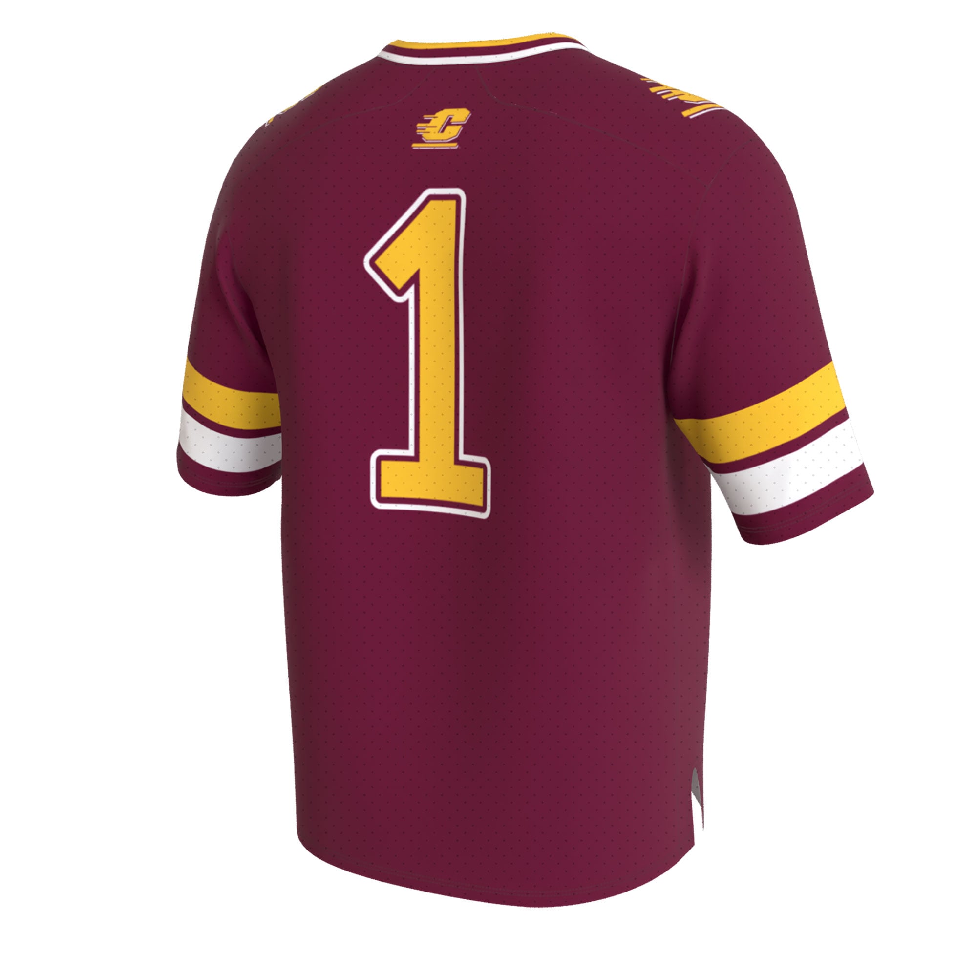 Central Michigan Chippewas Unisex Lightweight Collegiate Football Fashion Jersey Maroon - back view