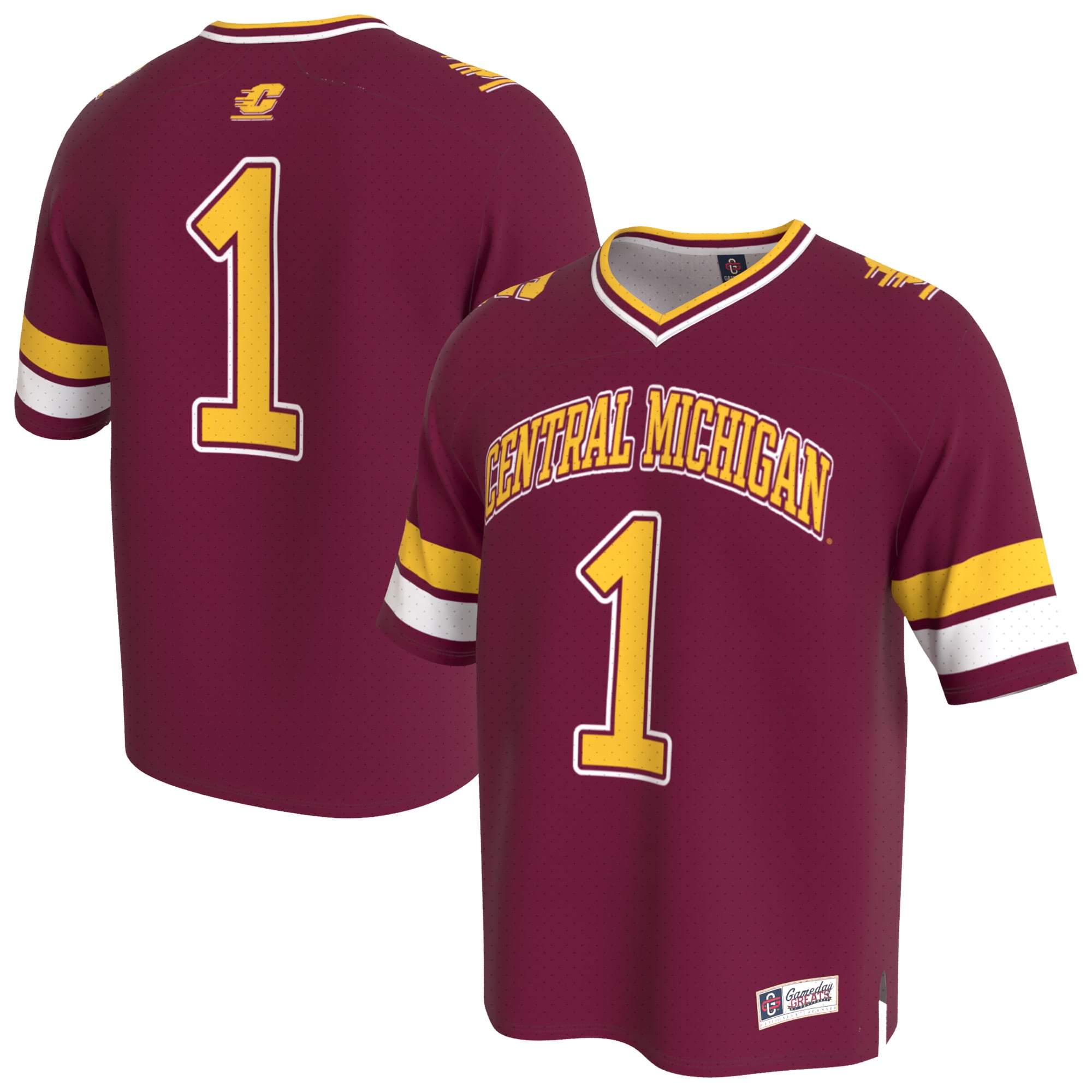 Central Michigan Chippewas Youth Lightweight Collegiate Football Fashion - front and back view