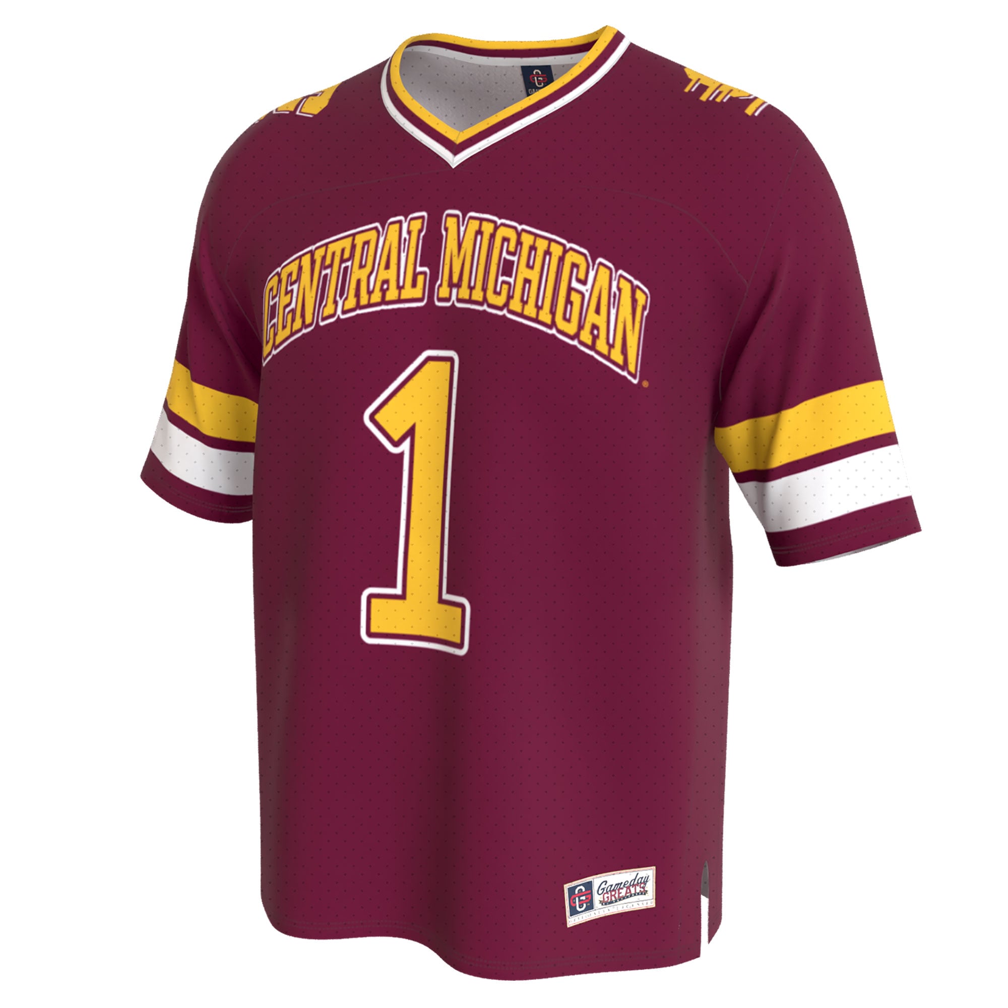 Central Michigan Chippewas Youth Lightweight Collegiate Football Fashion Jersey Maroon - front view