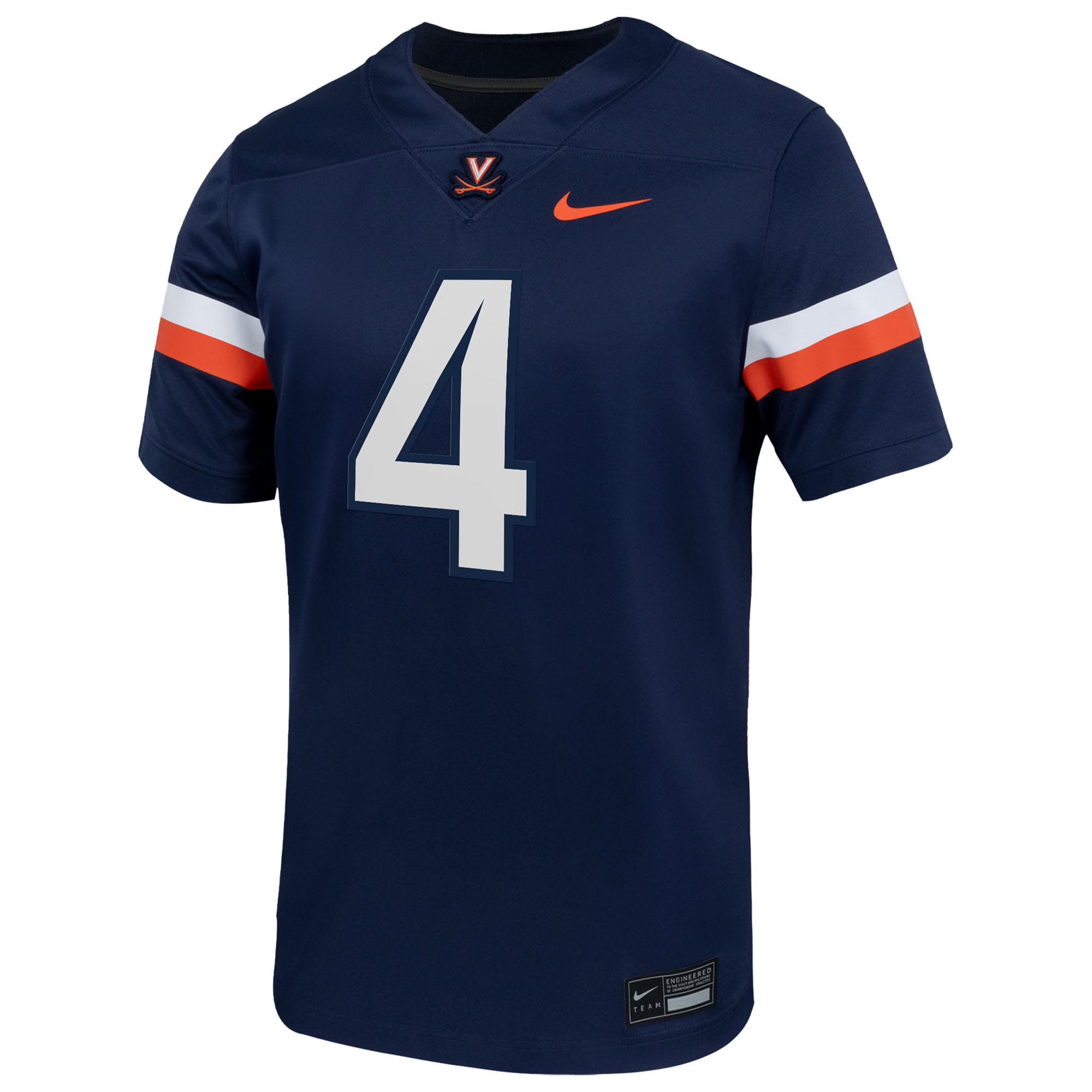Chandler Morris Virginia Cavaliers Home Men's Football Jersey Navy - front view
