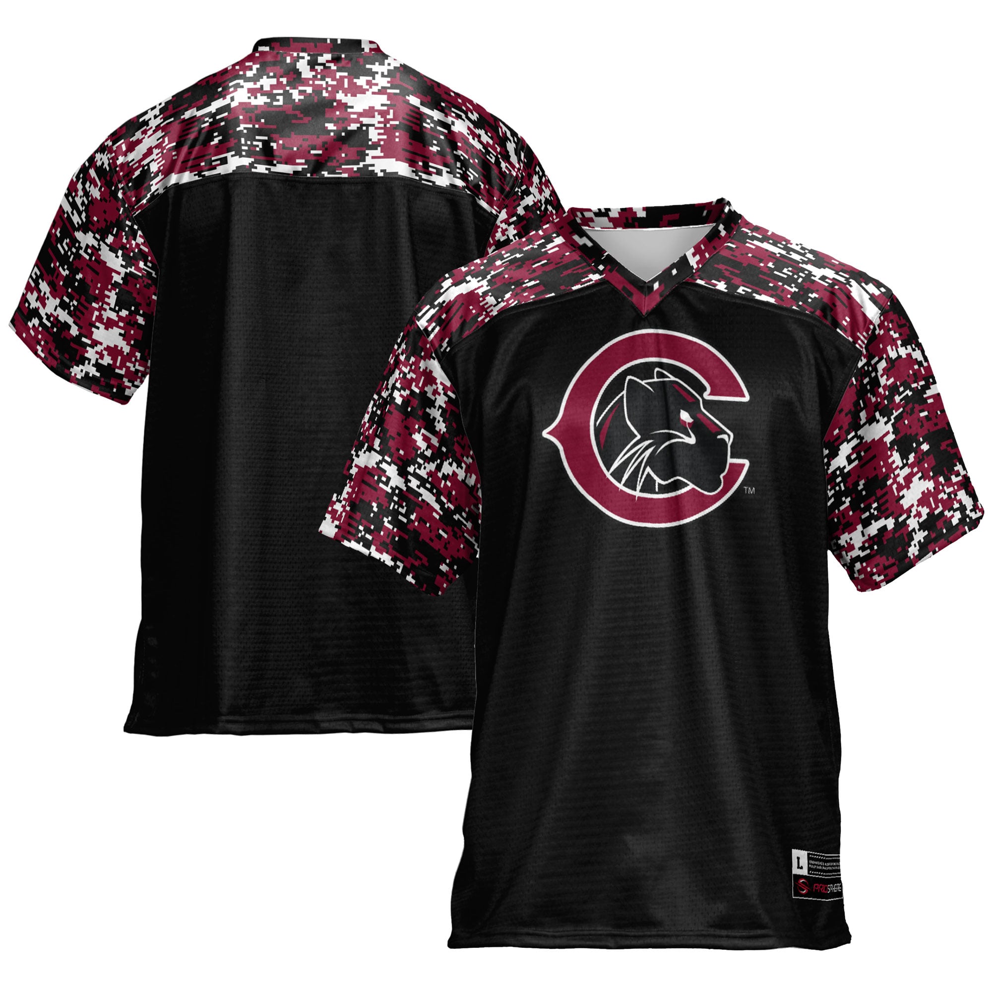 Chapman Panthers Football Jersey Black - front and back view