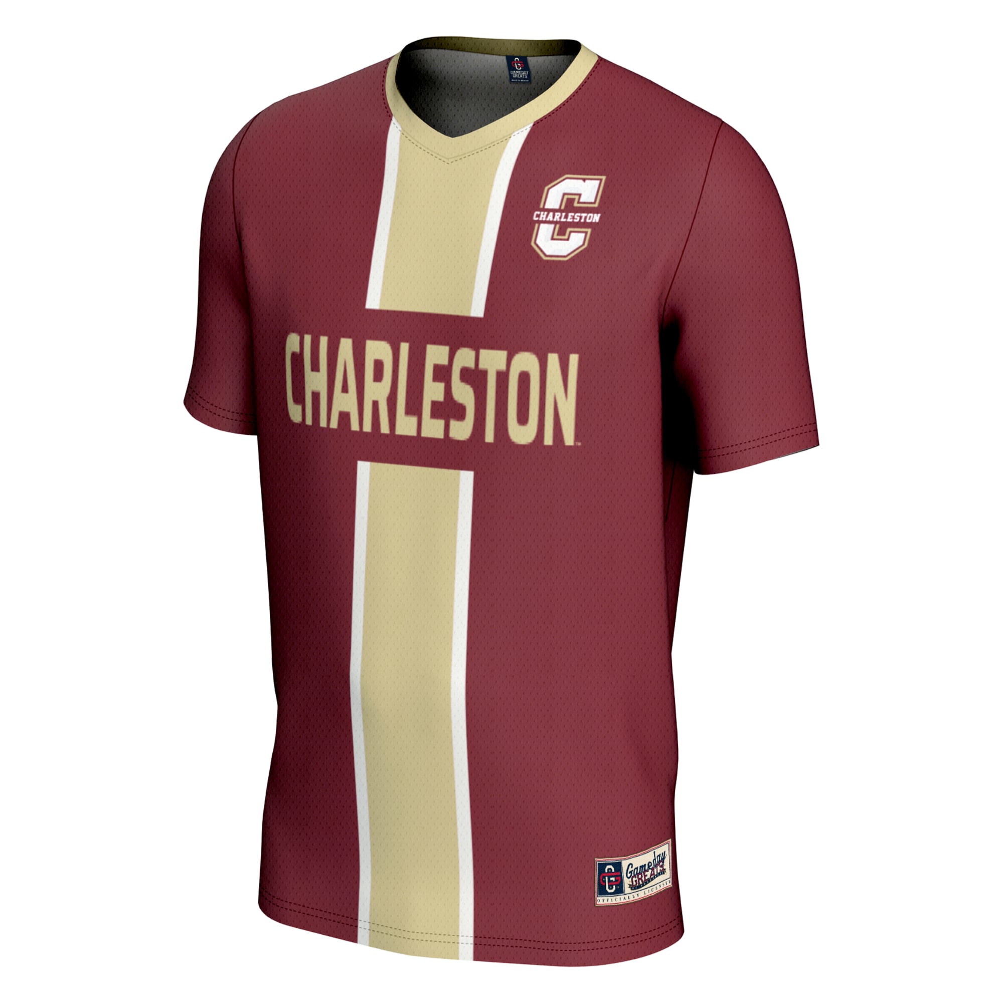 #1 Charleston Cougars Lightweight Soccer Jersey Maroon - front view