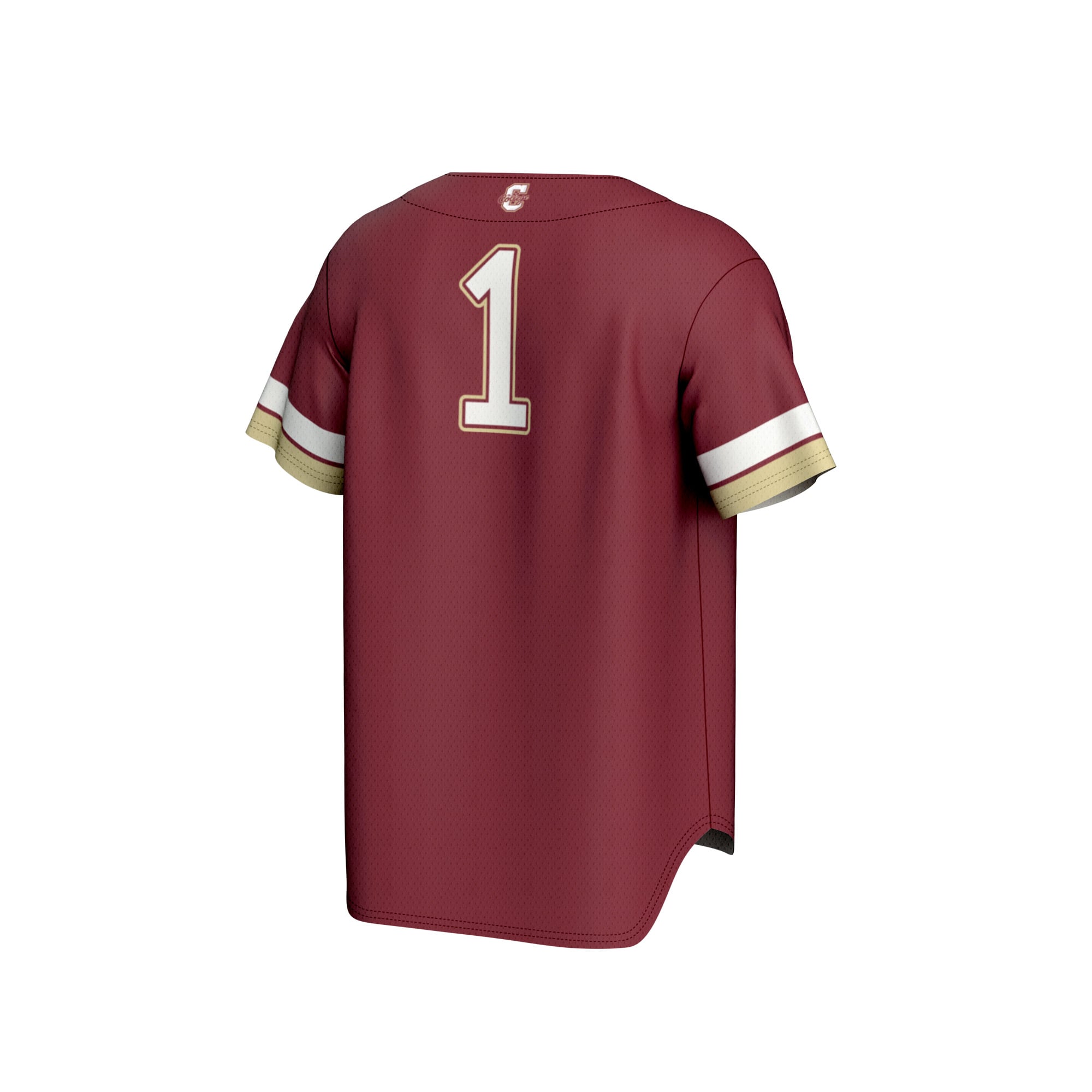 #1 Charleston Cougars Unisex Lightweight Collegiate Baseball Fashion Jersey Maroon - back view