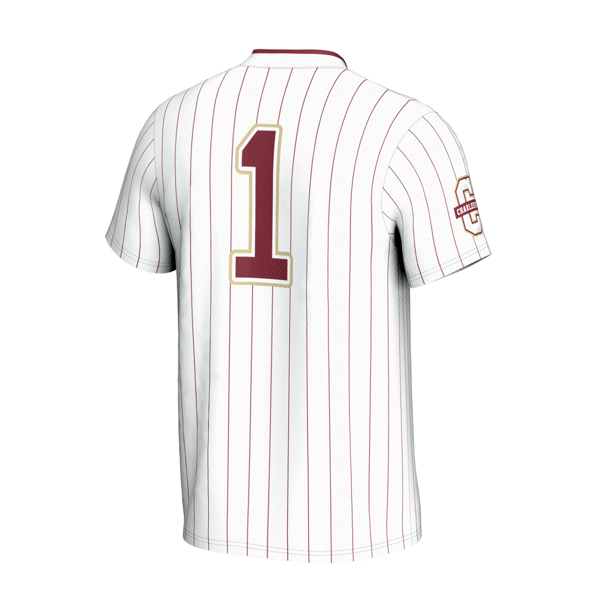 Charleston Cougars Unisex Lightweight Collegiate Softball Fashion Jersey White - back view