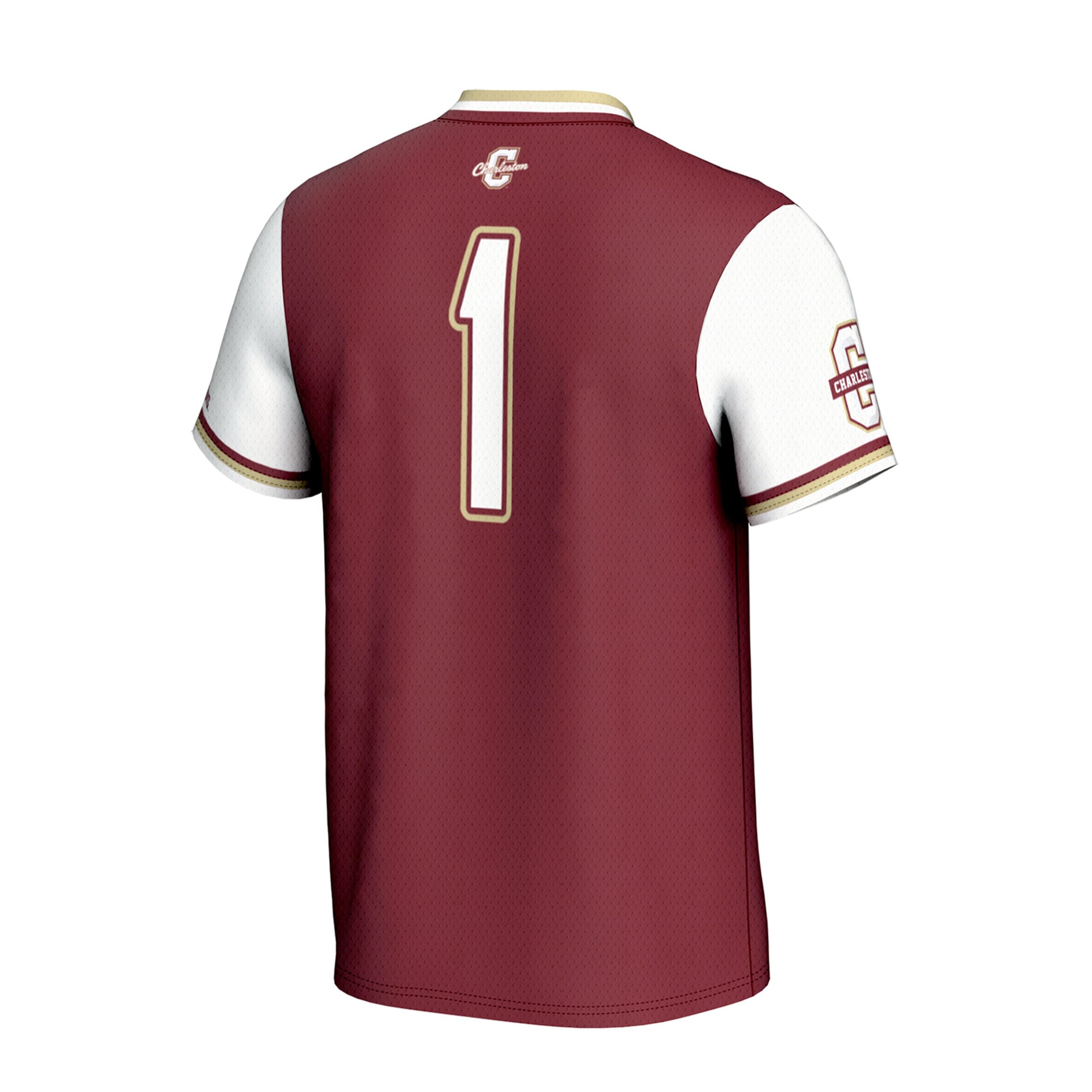 Charleston Cougars Unisex Lightweight Collegiate Softball Fashion Jersey Maroon - back view