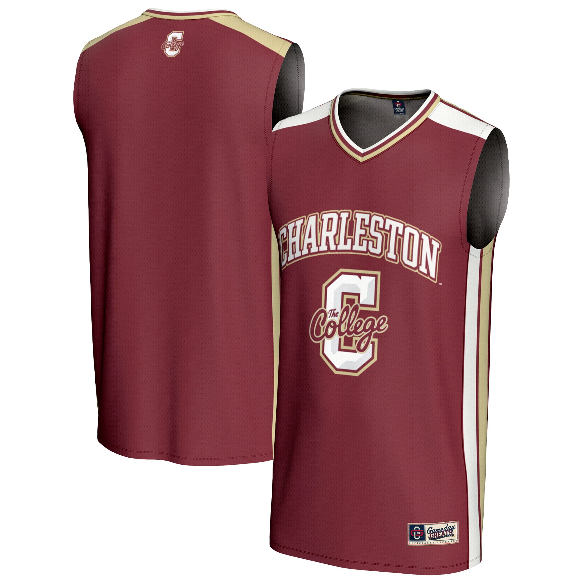 Charleston Cougars Unisex Spirit Basketball Jersey Maroon - front and back view