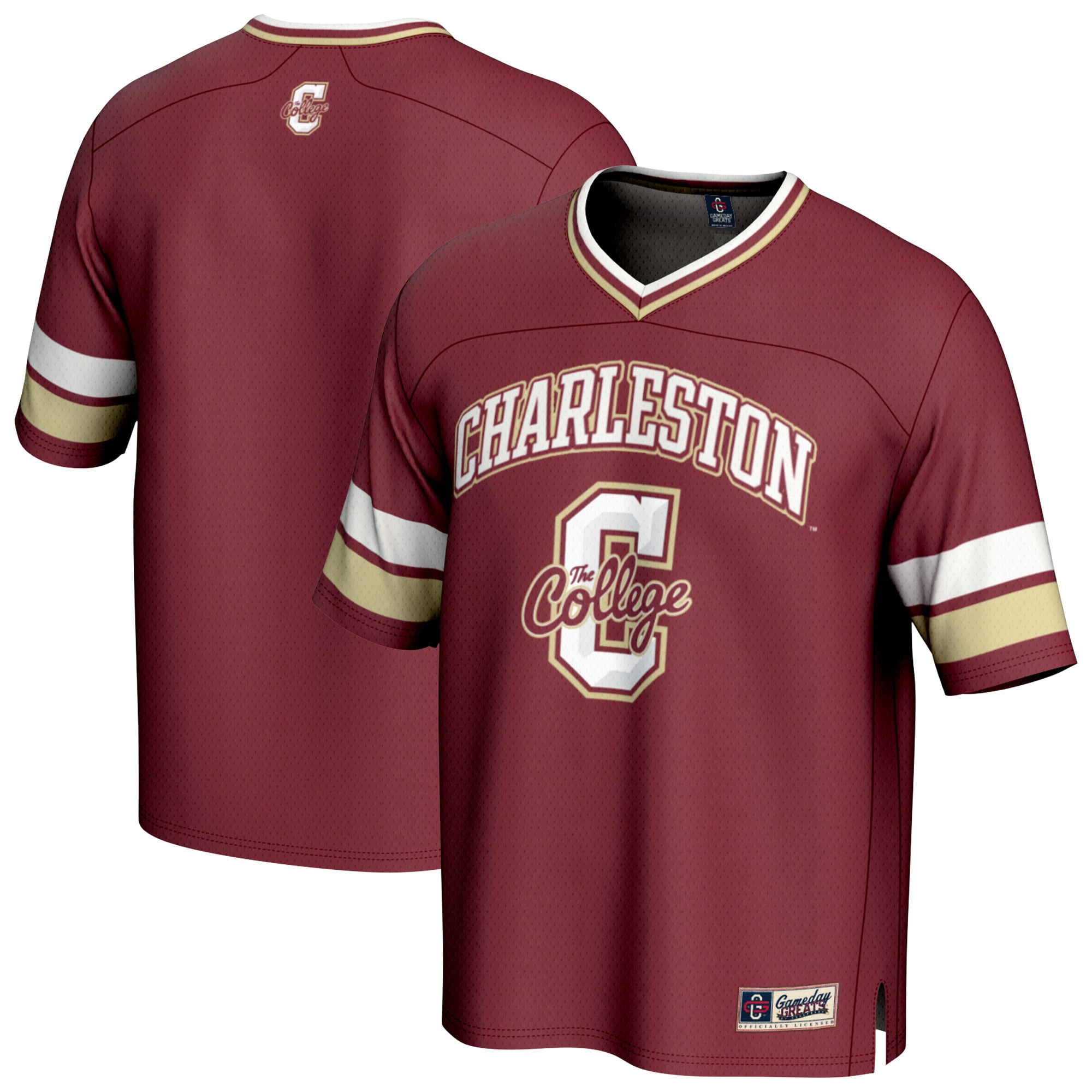 Charleston Cougars Unisex Spirit Football Jersey Maroon - front and back view