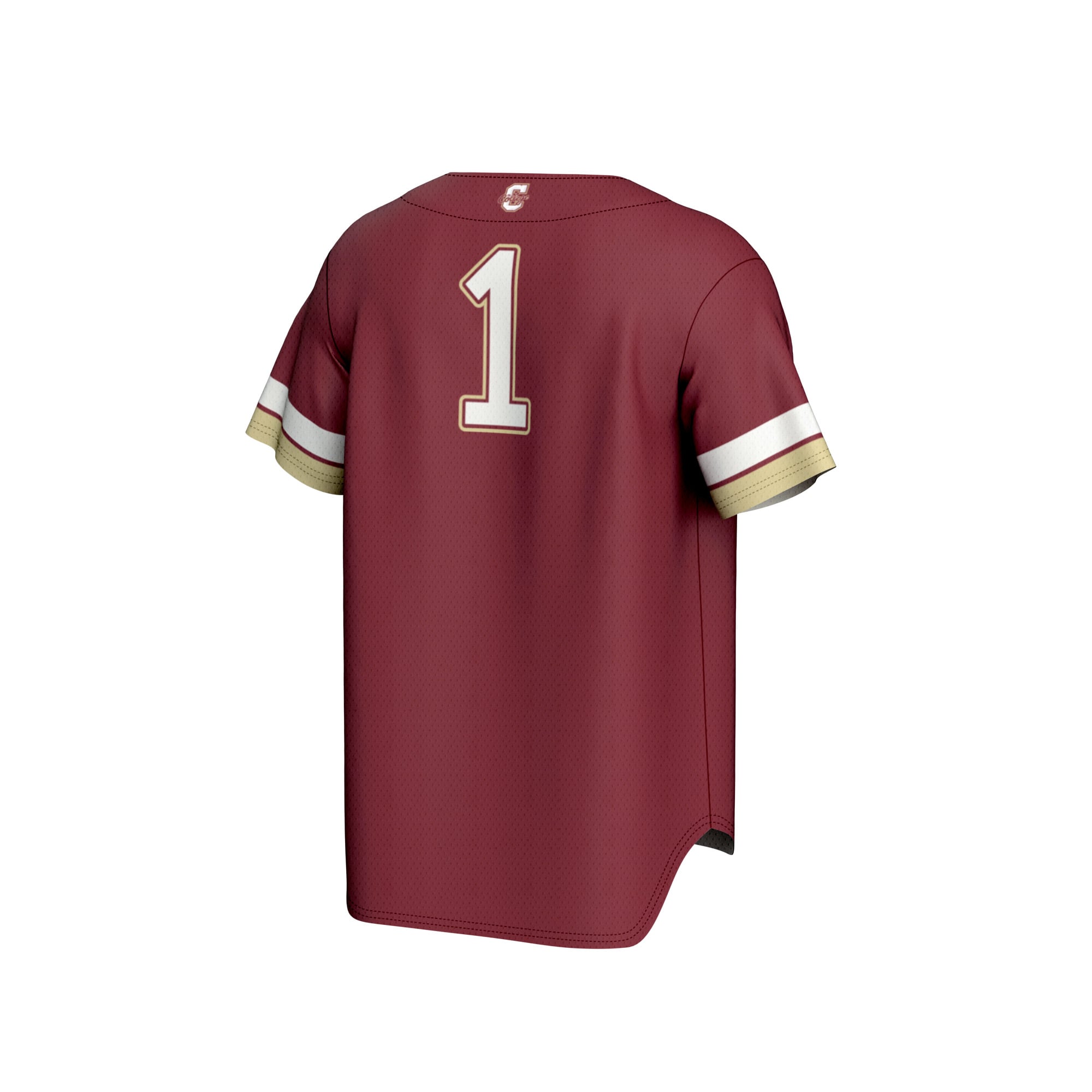 #1 Charleston Cougars Youth Lightweight Collegiate Baseball Fashion Jersey Maroon - back view