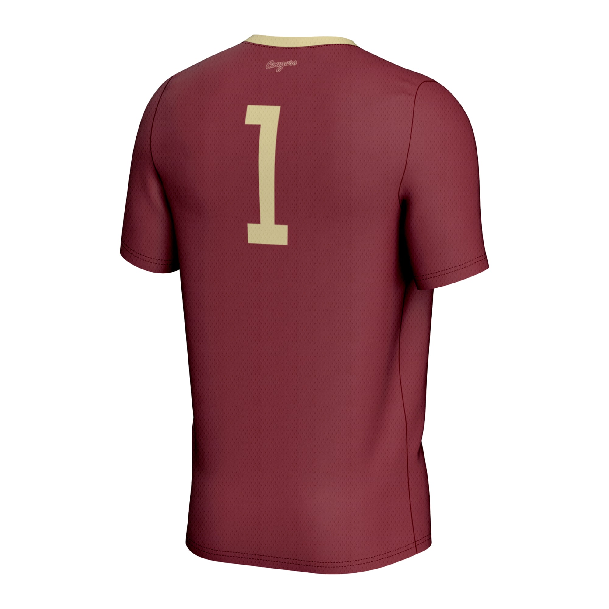 #1 Charleston Cougars Youth Lightweight Men's Soccer Jersey Maroon - back view