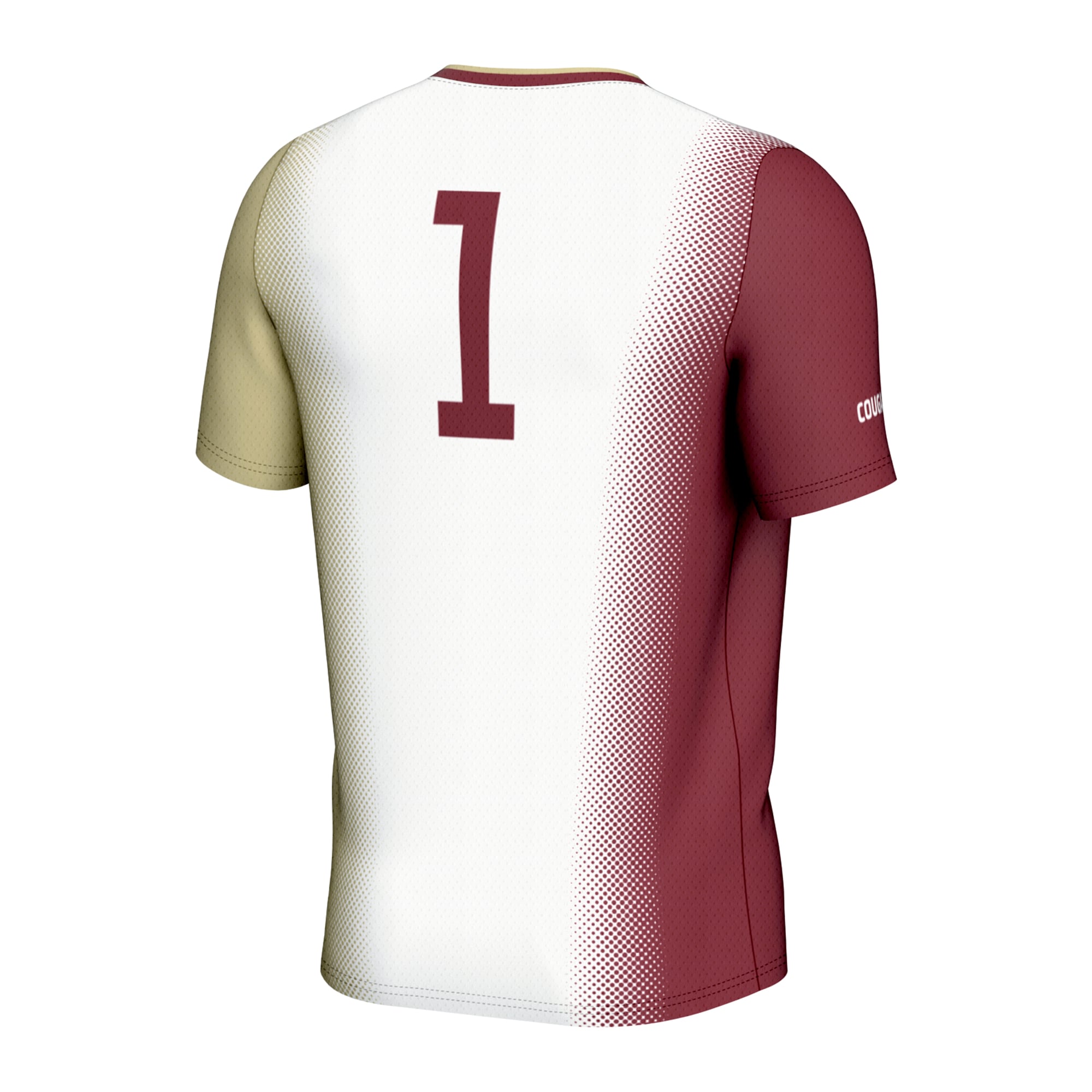 #1 Charleston Cougars Youth Lightweight Women's Soccer Jersey White - back view