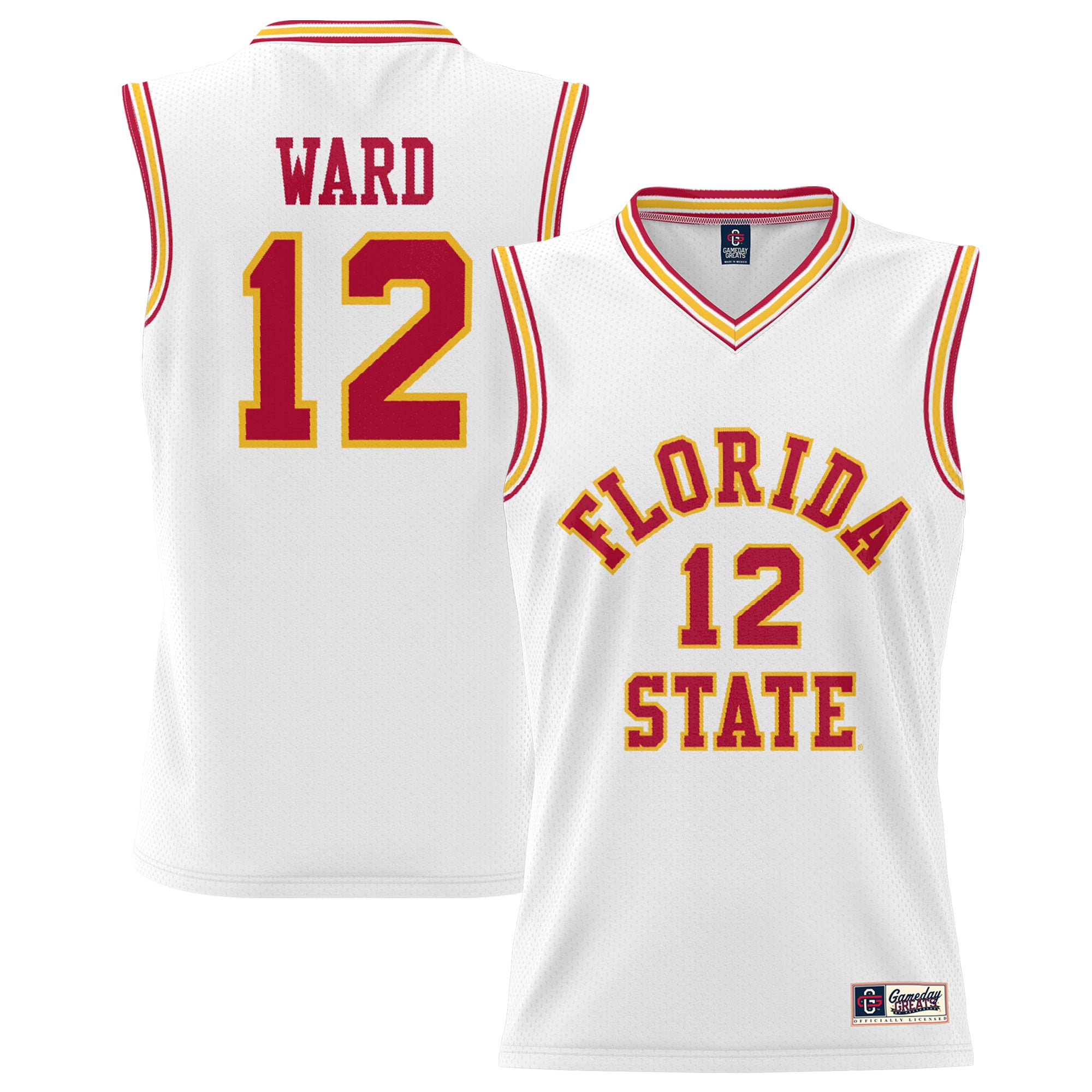 Charlie Ward Florida State Seminoles Lightweight Basketball Jersey White - front and back view