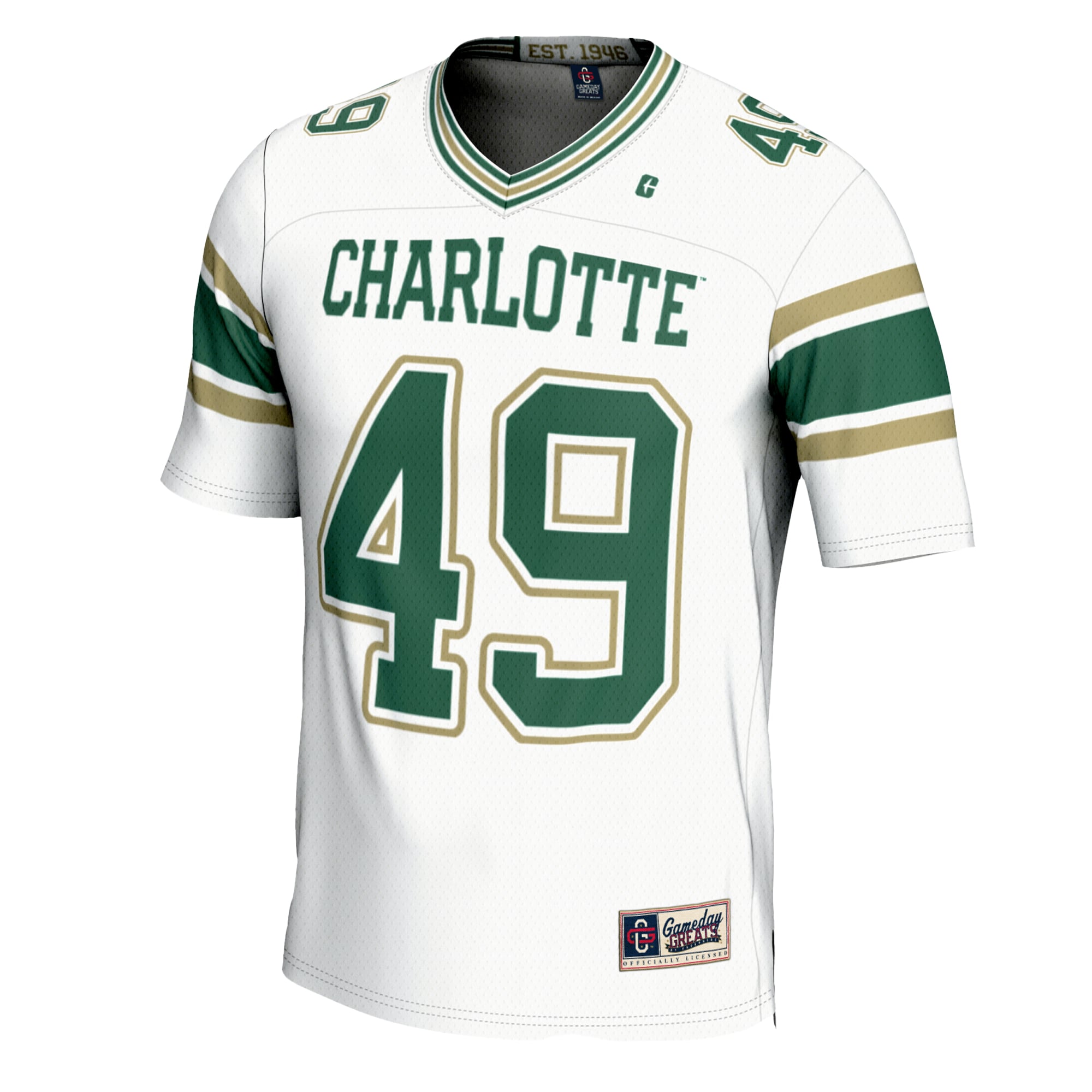 #49 Charlotte 49ers Football Jersey White - front view