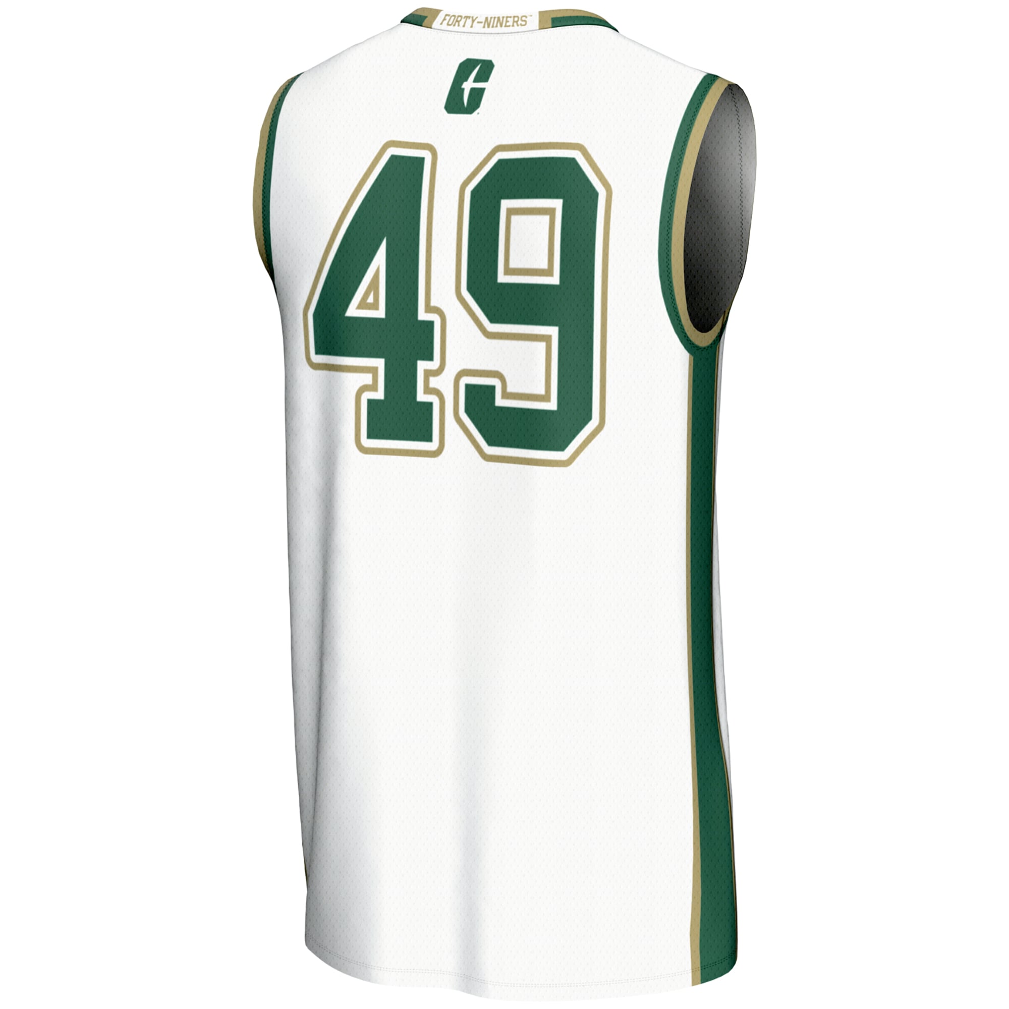#49 Charlotte 49ers Unisex Lightweight Basketball Jersey White - back view