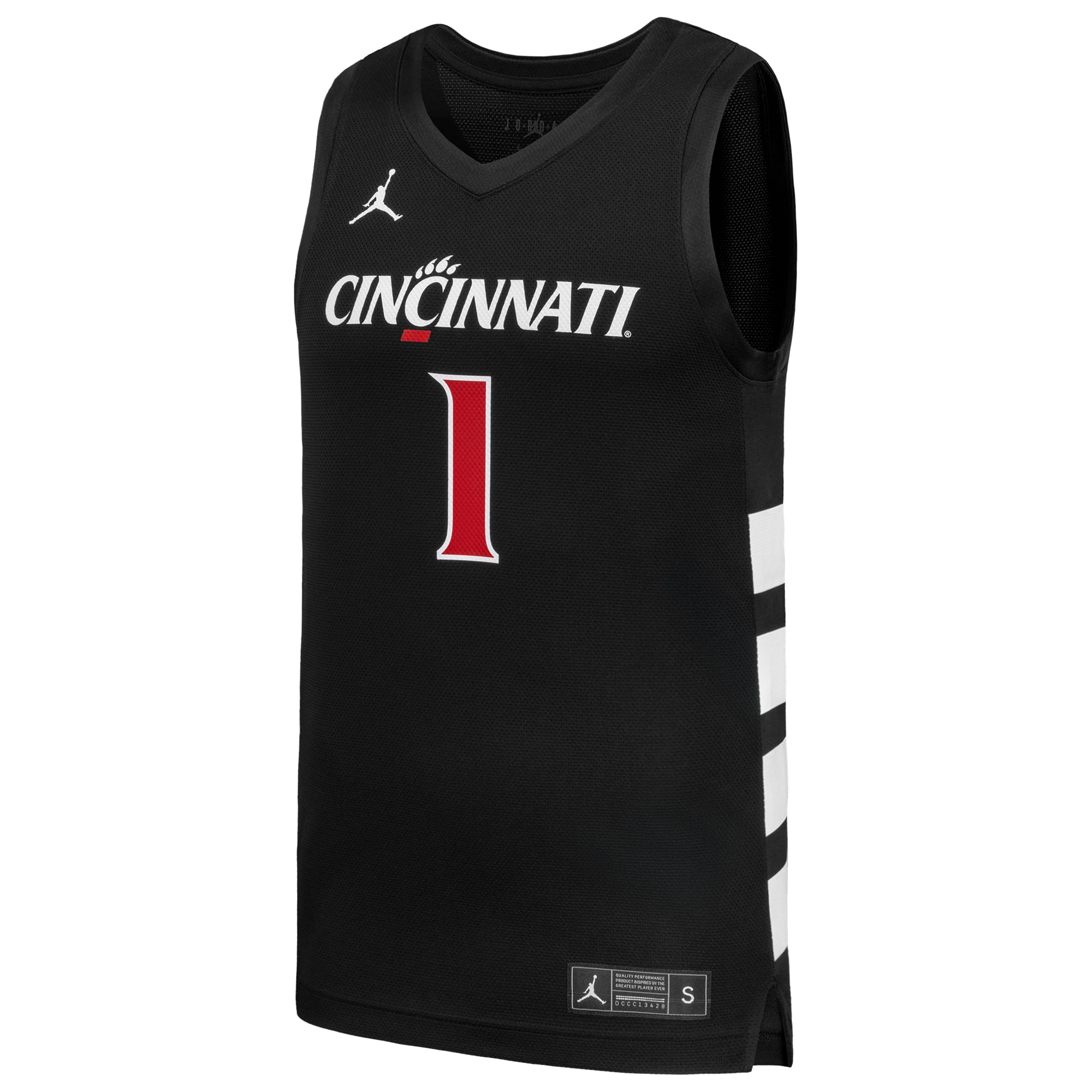 #1 Cincinnati Bearcats Basketball Jersey Black - front view