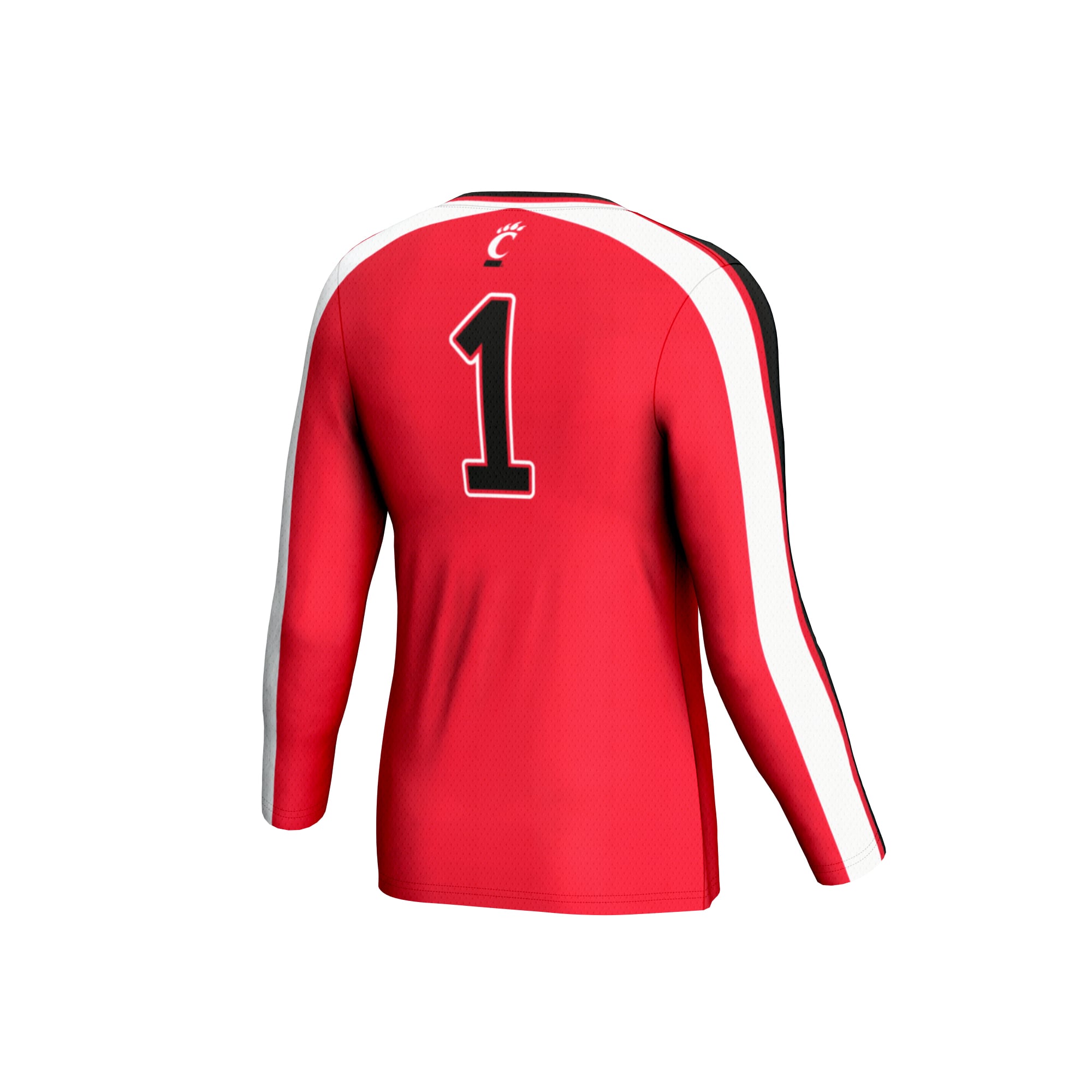 Cincinnati Bearcats Youth #1 Lightweight Volleyball Fashion Jersey Red - back view