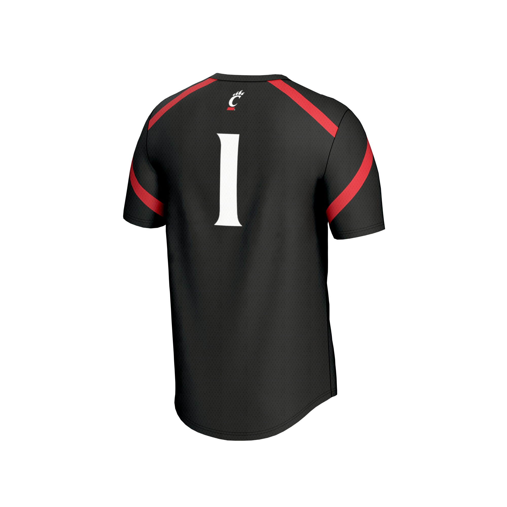 #1 Cincinnati Bearcats Youth Lacrosse Fashion Jersey Black - back view