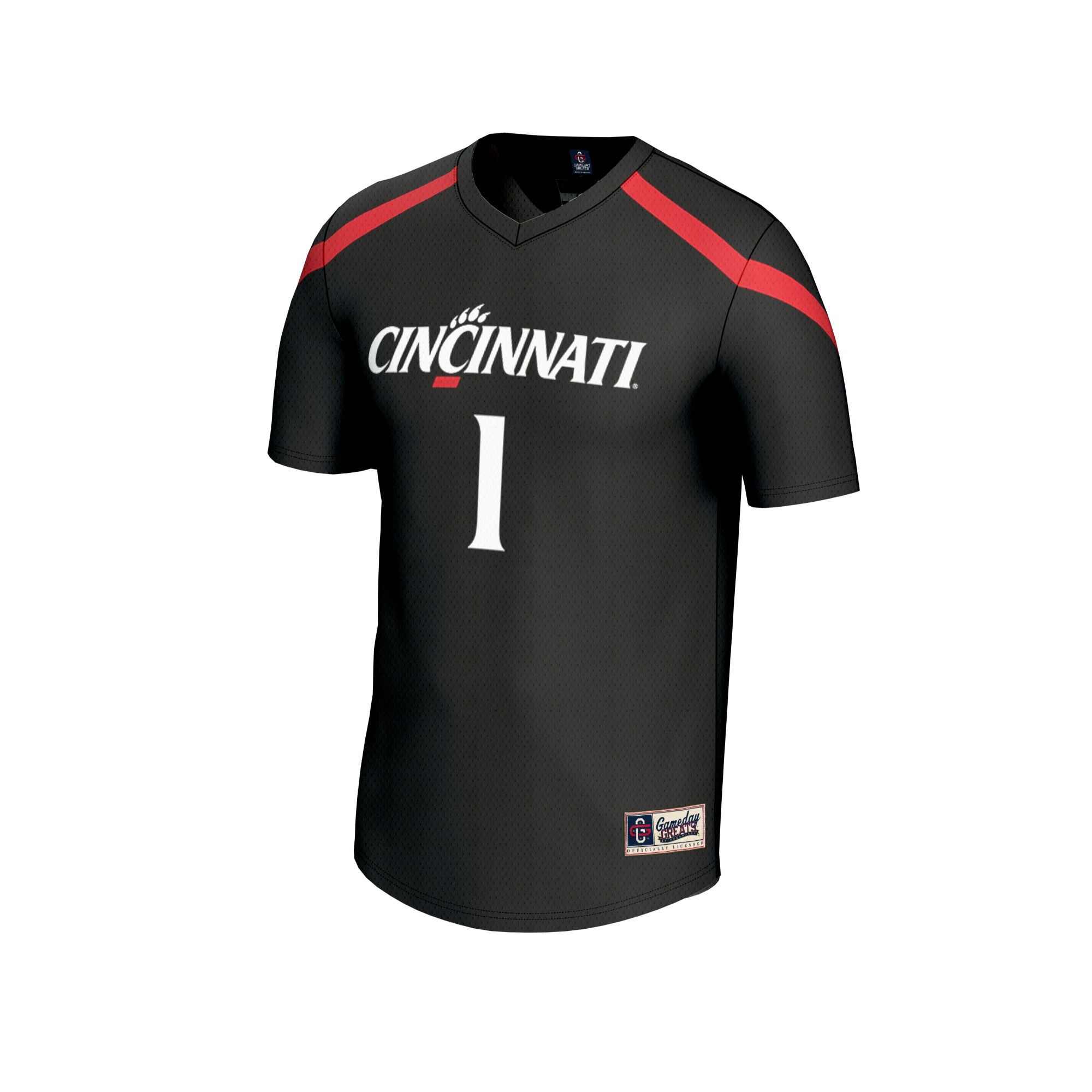 #1 Cincinnati Bearcats Youth Lacrosse Fashion Jersey Black - front view