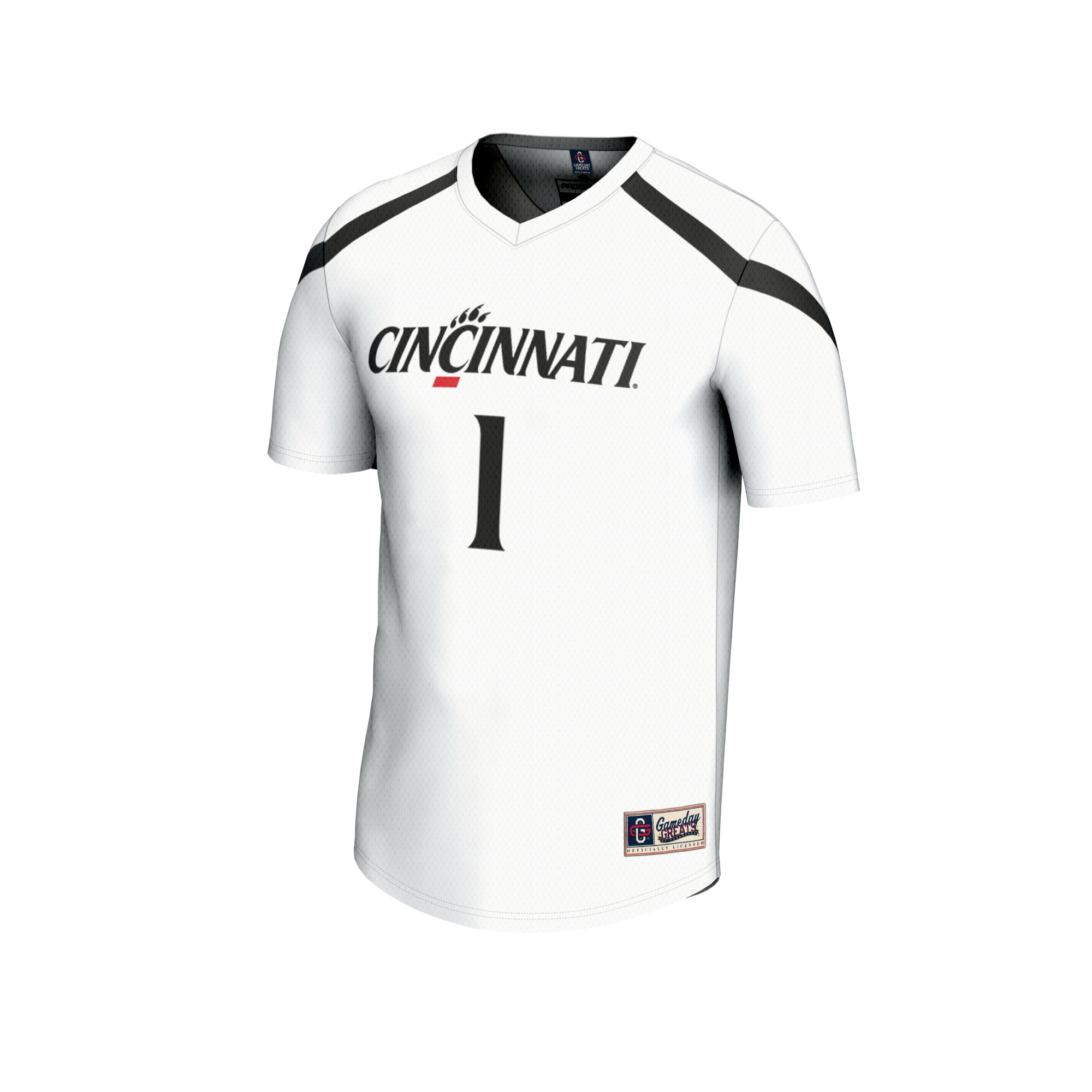 #1 Cincinnati Bearcats Unisex Lacrosse Fashion Jersey White - front view