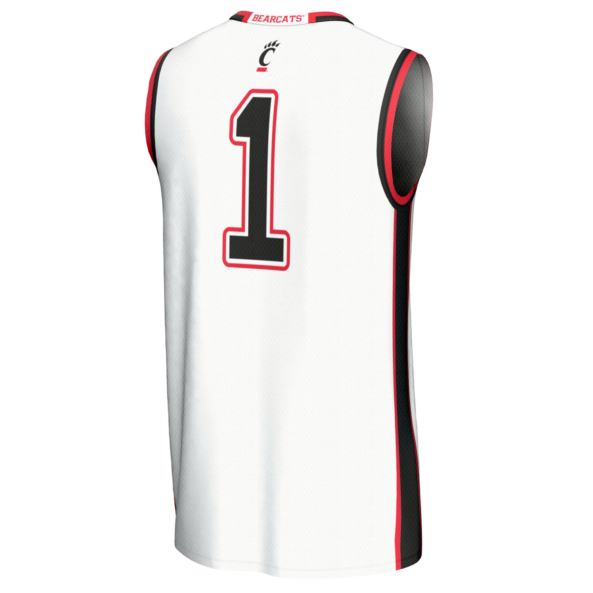 #1 Cincinnati Bearcats Unisex Lightweight Basketball Fashion Jersey White - back view