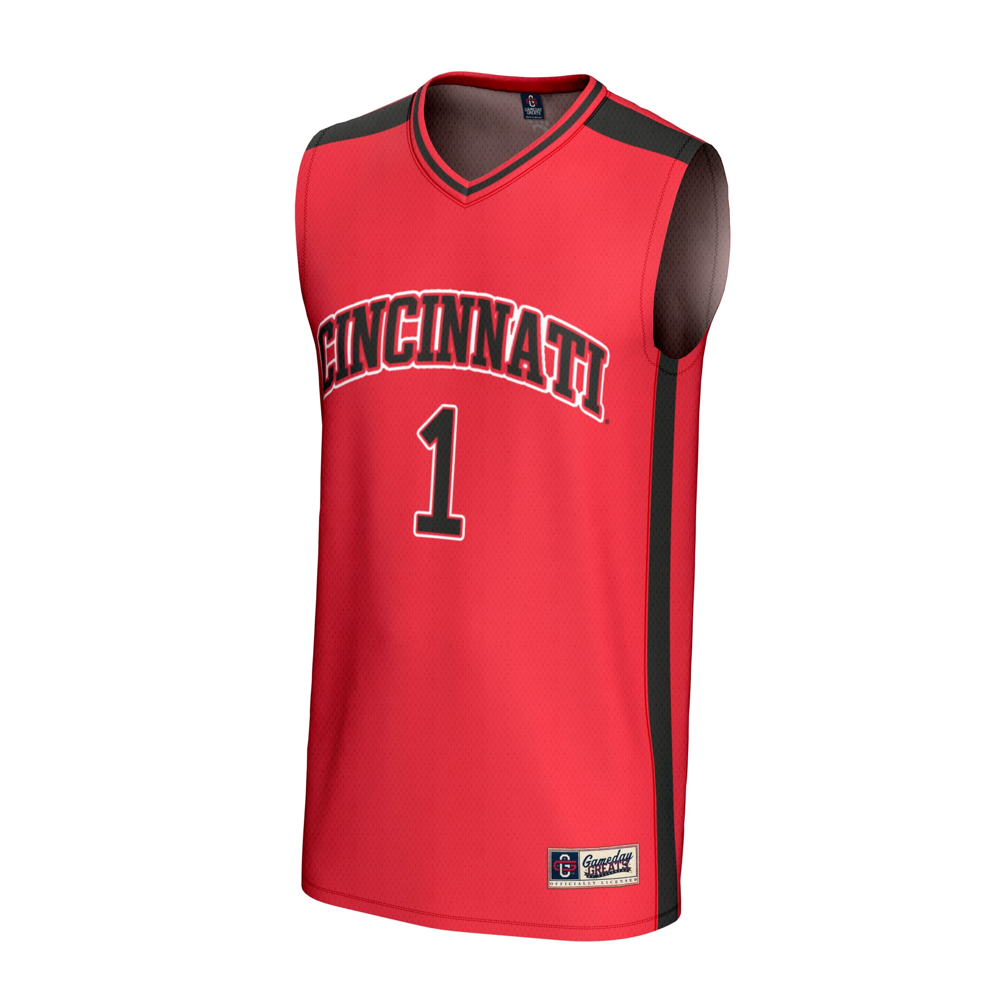 #1 Cincinnati Bearcats Unisex Lightweight Collegiate Basketball Fashion Jersey Red - front view
