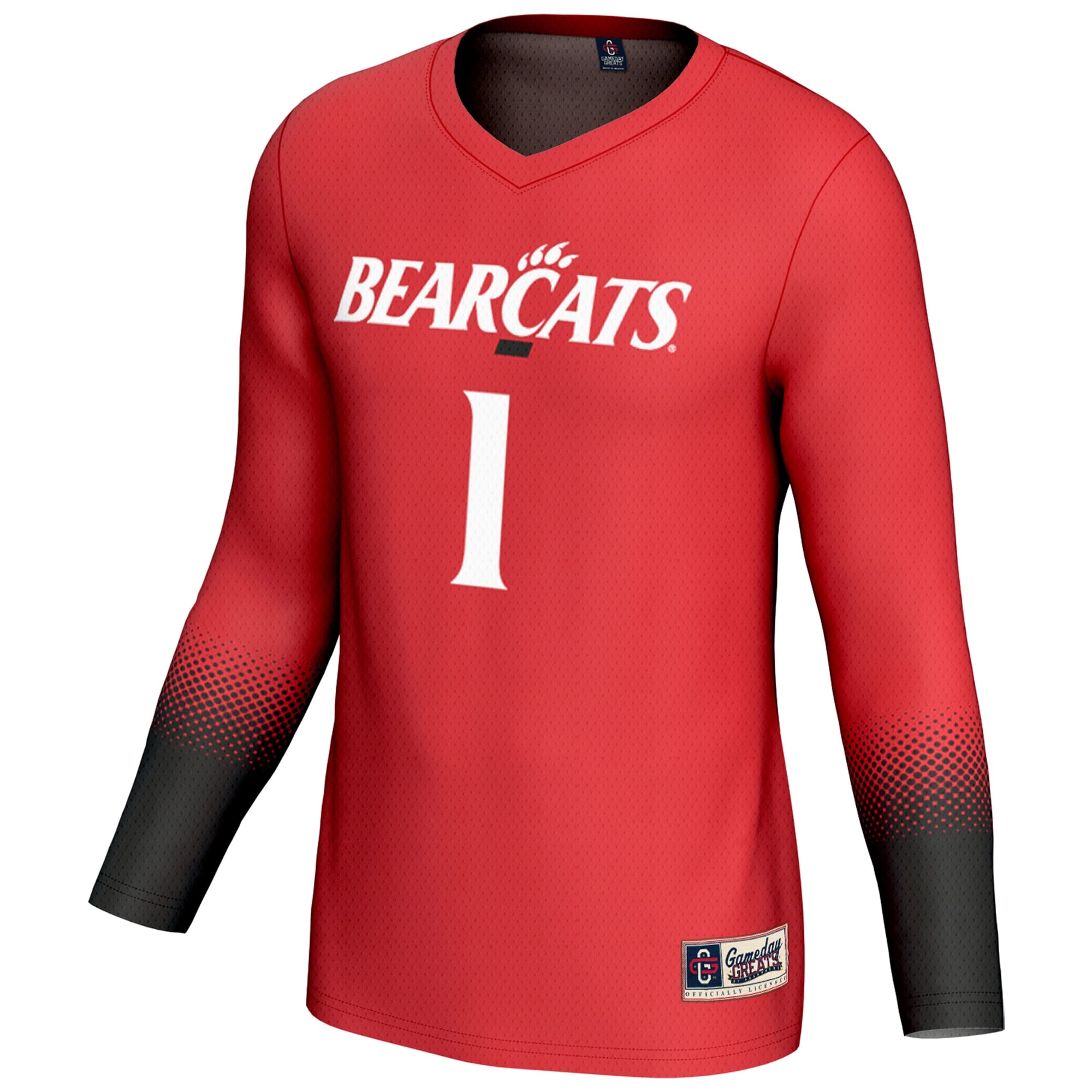 #1 Cincinnati Bearcats Youth Lightweight Collegiate Volleyball Fashion Jersey Red - front view