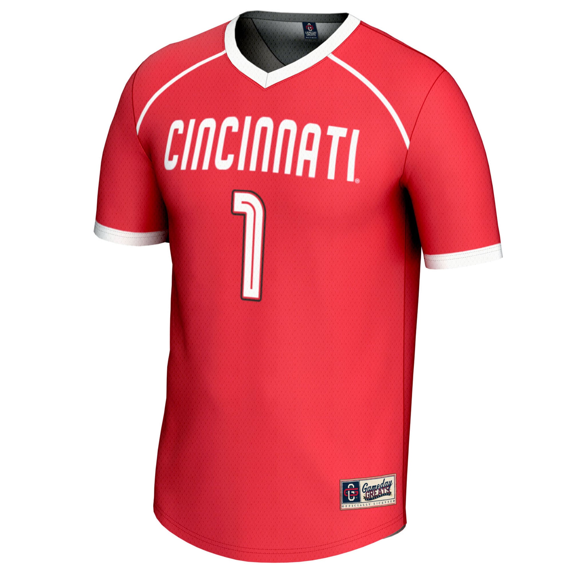 #1 Cincinnati Bearcats Unisex Lightweight Women's Lacrosse Fashion Jersey Red - front view