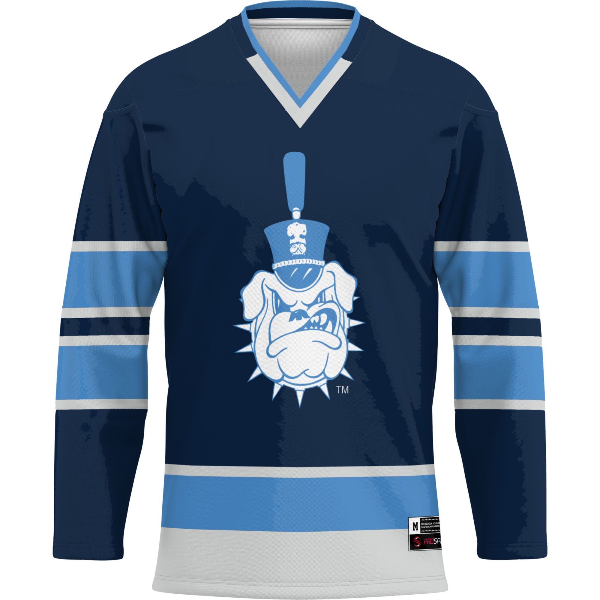 Citadel Bulldogs Hockey Jersey Navy - front view