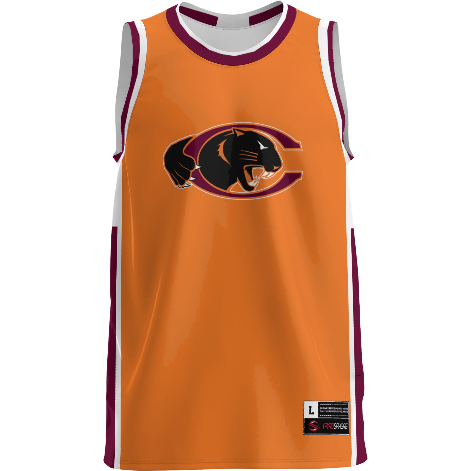 Claflin Panthers Lightweight Basketball Jersey Maroon - front view