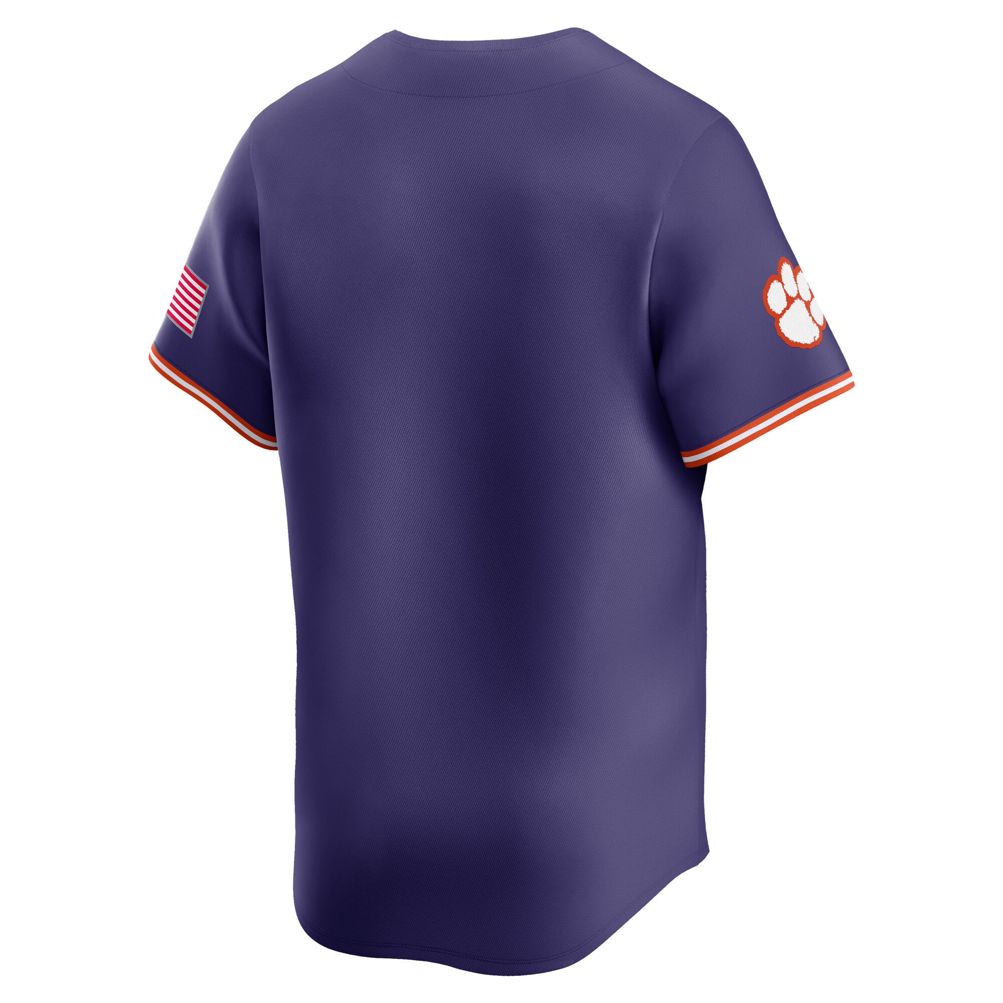 Clemson Tigers Baseball Jersey Purple - back view