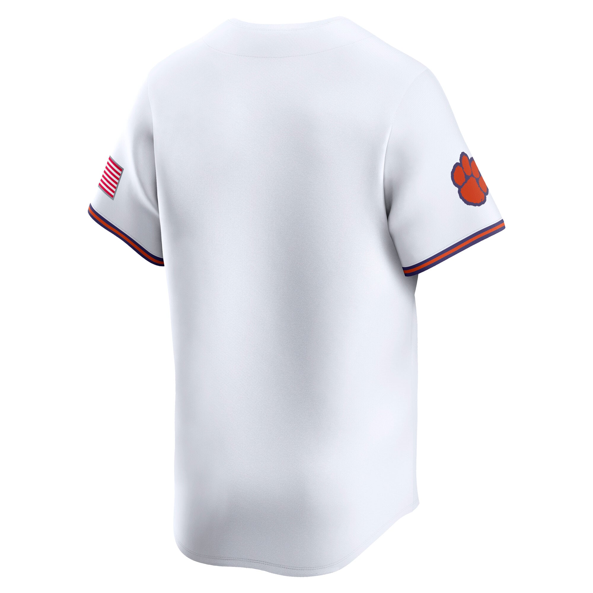 Clemson Tigers Baseball Jersey White - back view