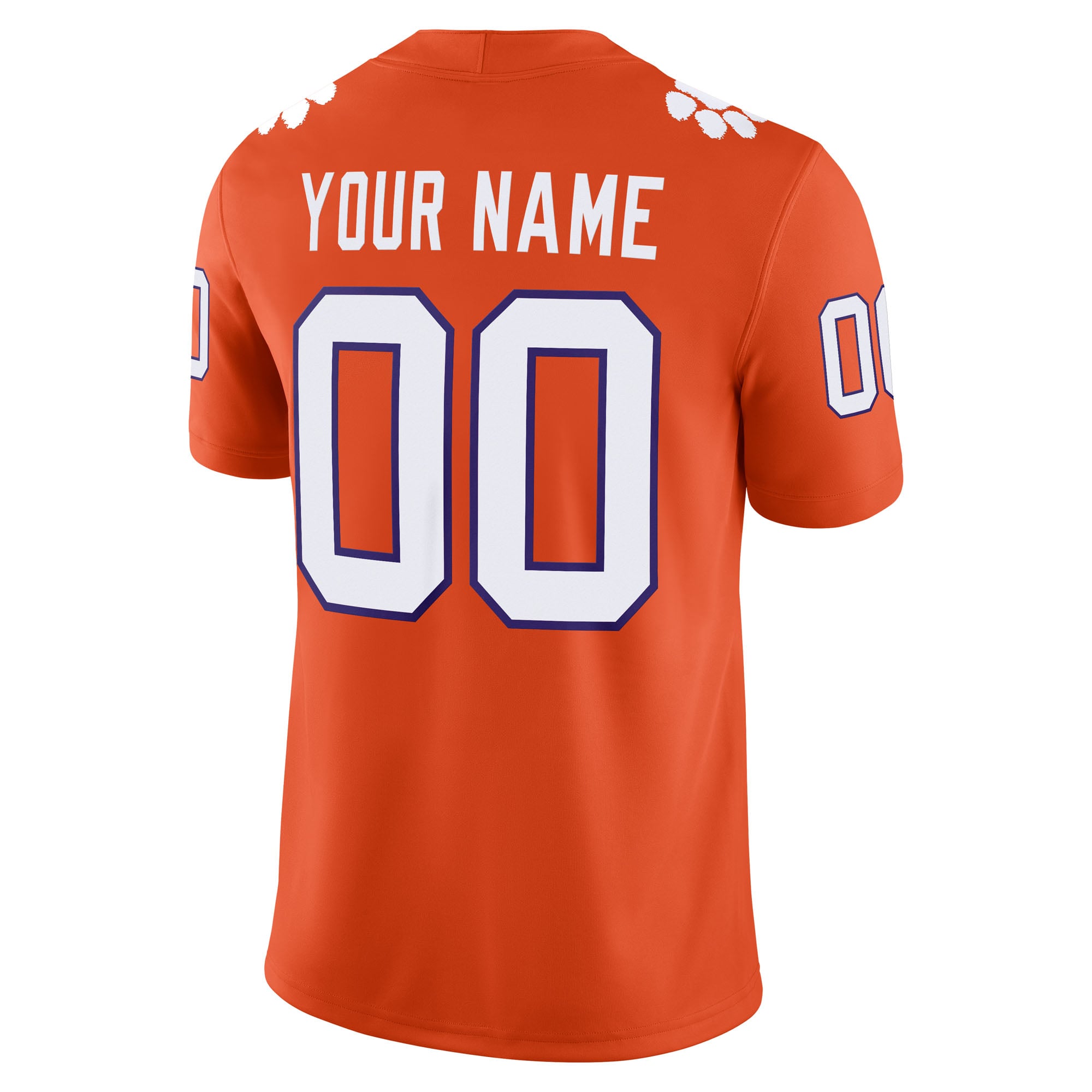 Clemson Tigers Custom Football Jersey Orange - back view