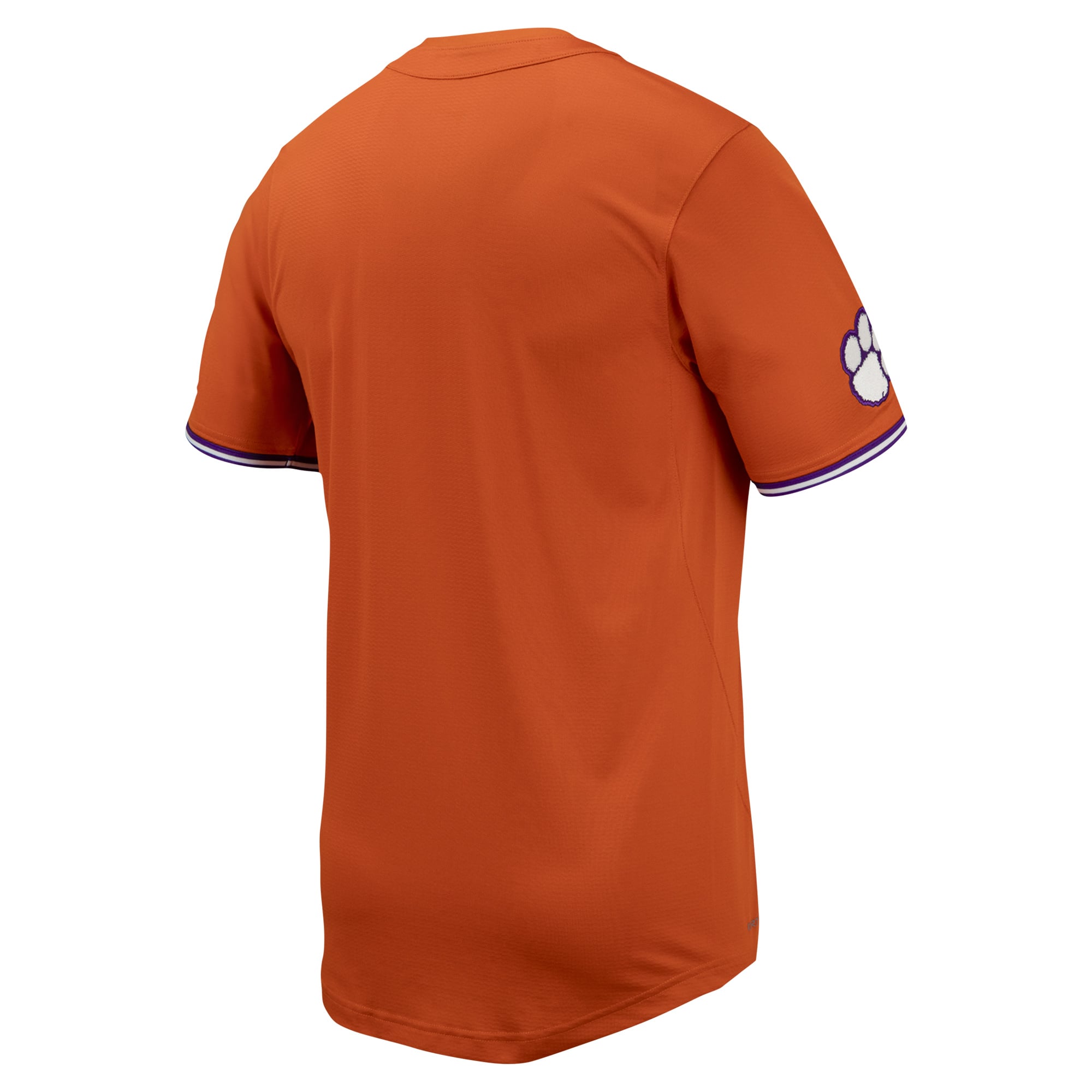 Clemson Tigers Full-Button Baseball Jersey Orange - back view