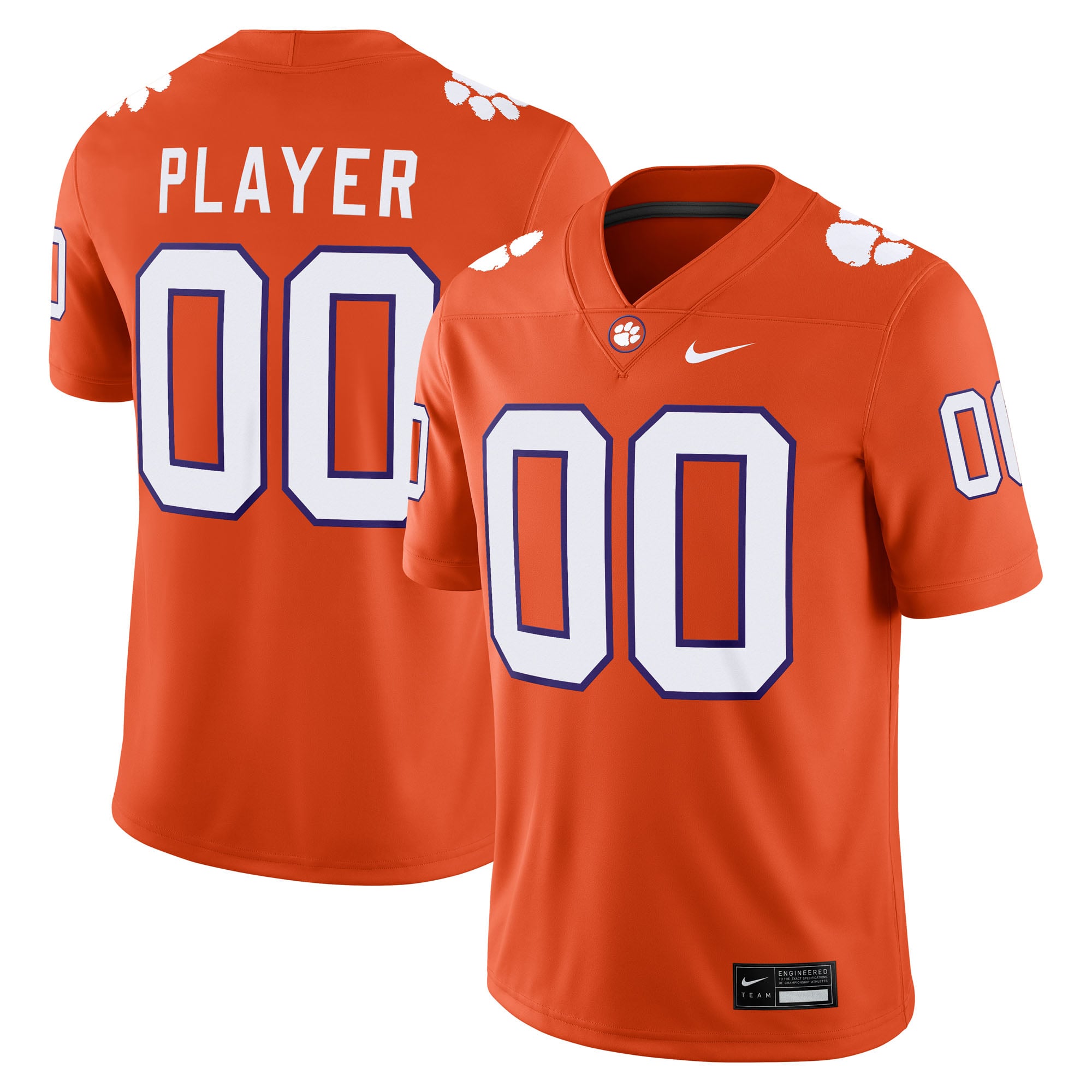 Clemson Tigers Jersey Orange - front and back view