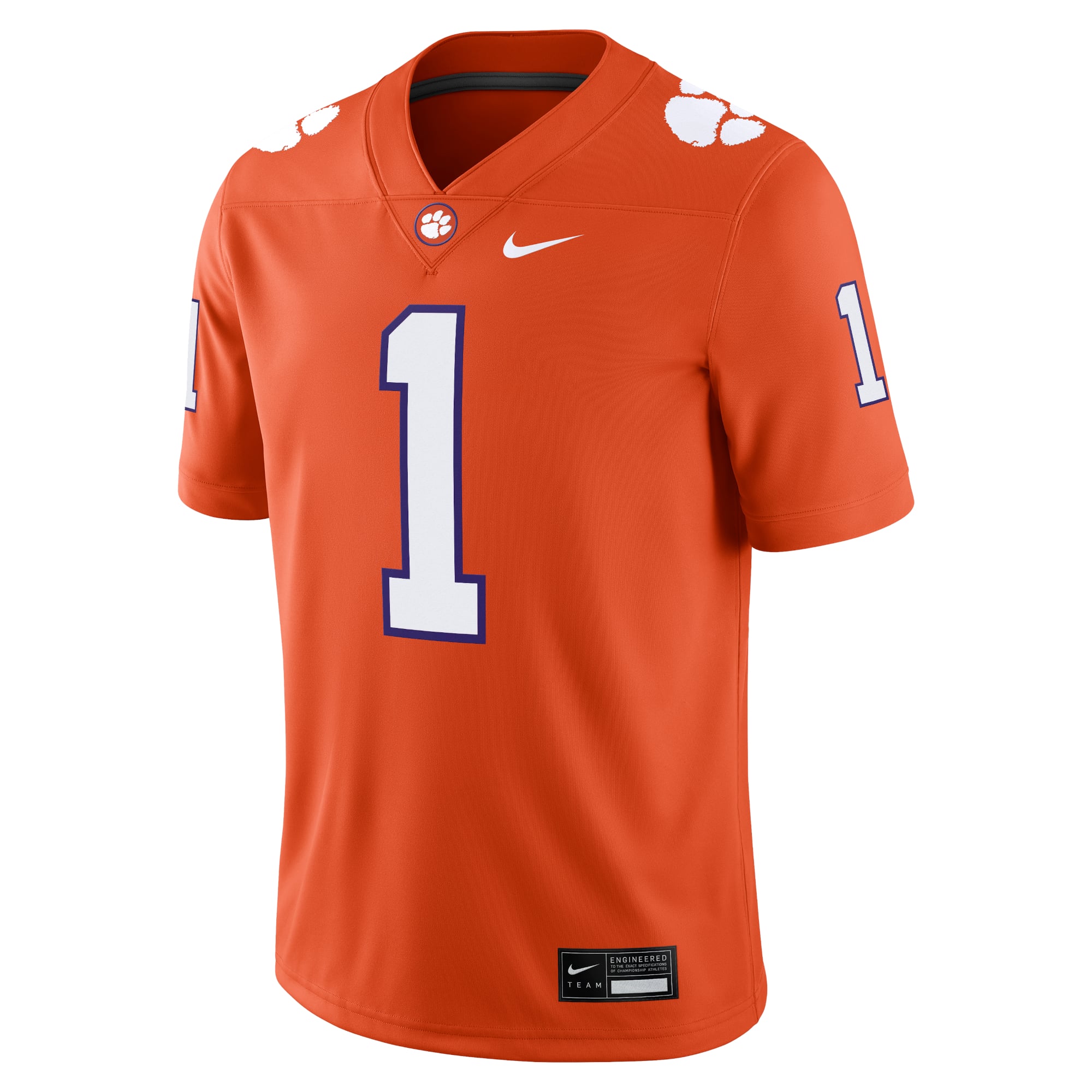 #1 Clemson Tigers Jersey Orange - front view