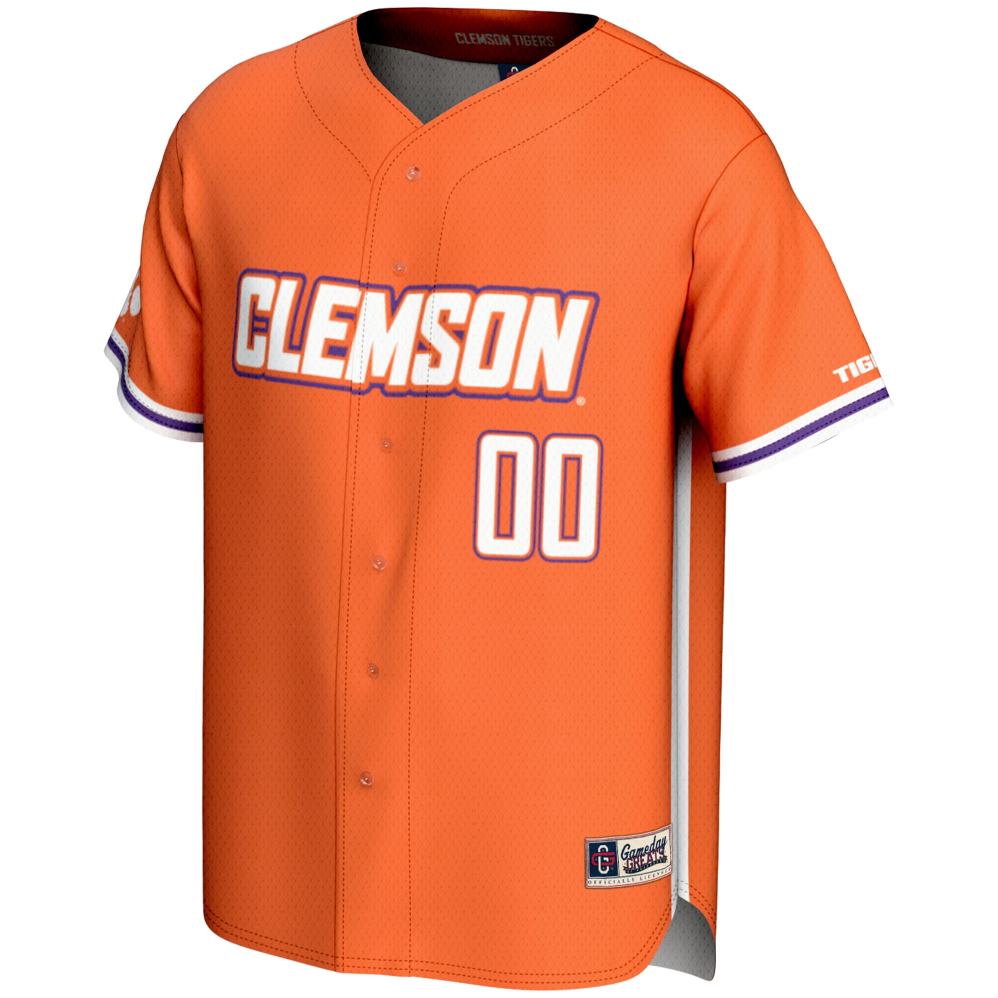 Clemson Tigers Lightweight Baseball Jersey Orange - front view